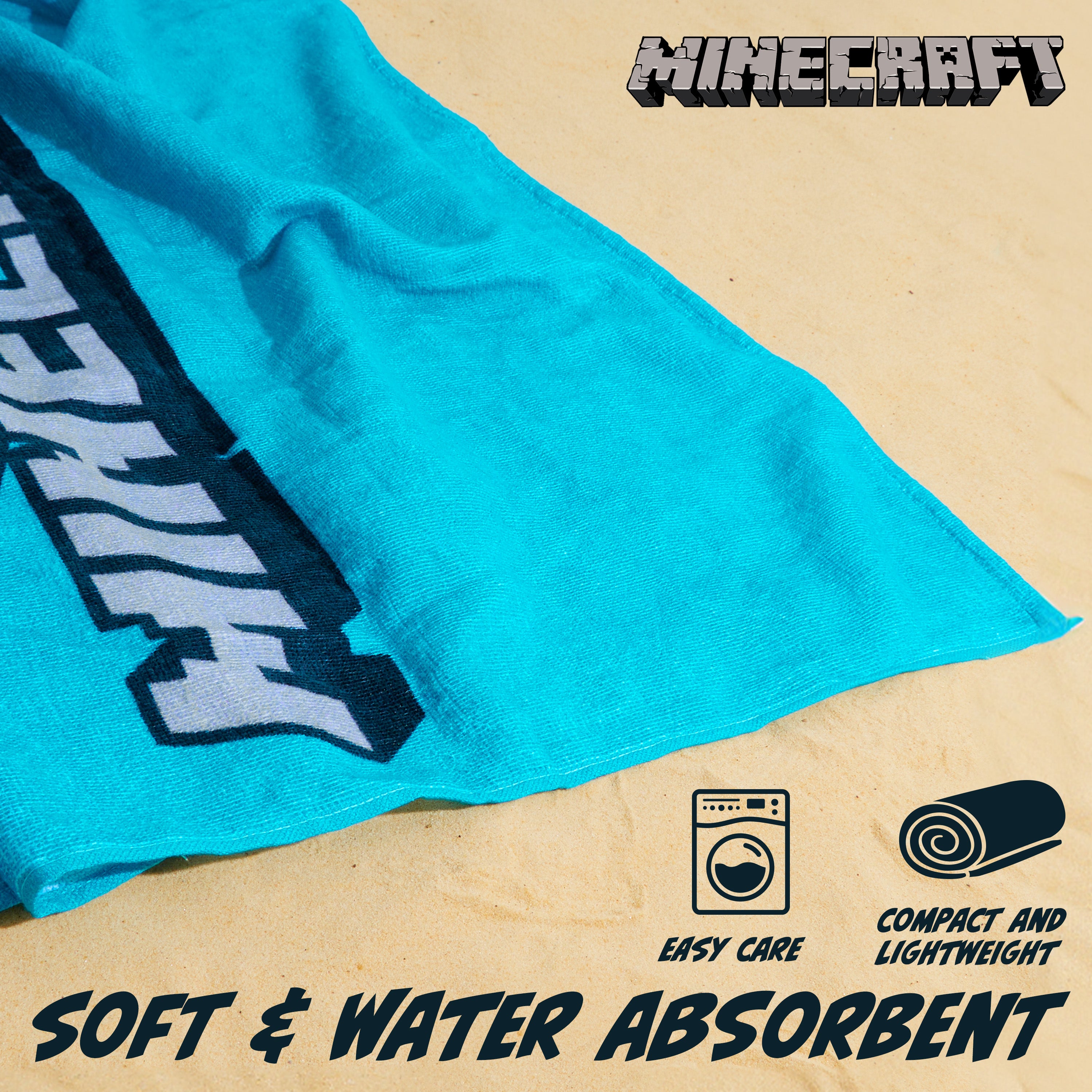 serviette-de-plage-minecraft-enfant-coton-70x140-cm image 4
