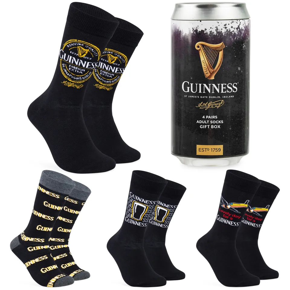 guinness-chaussettes-homme-lot-4-paires-mi-mollet-fun image 1