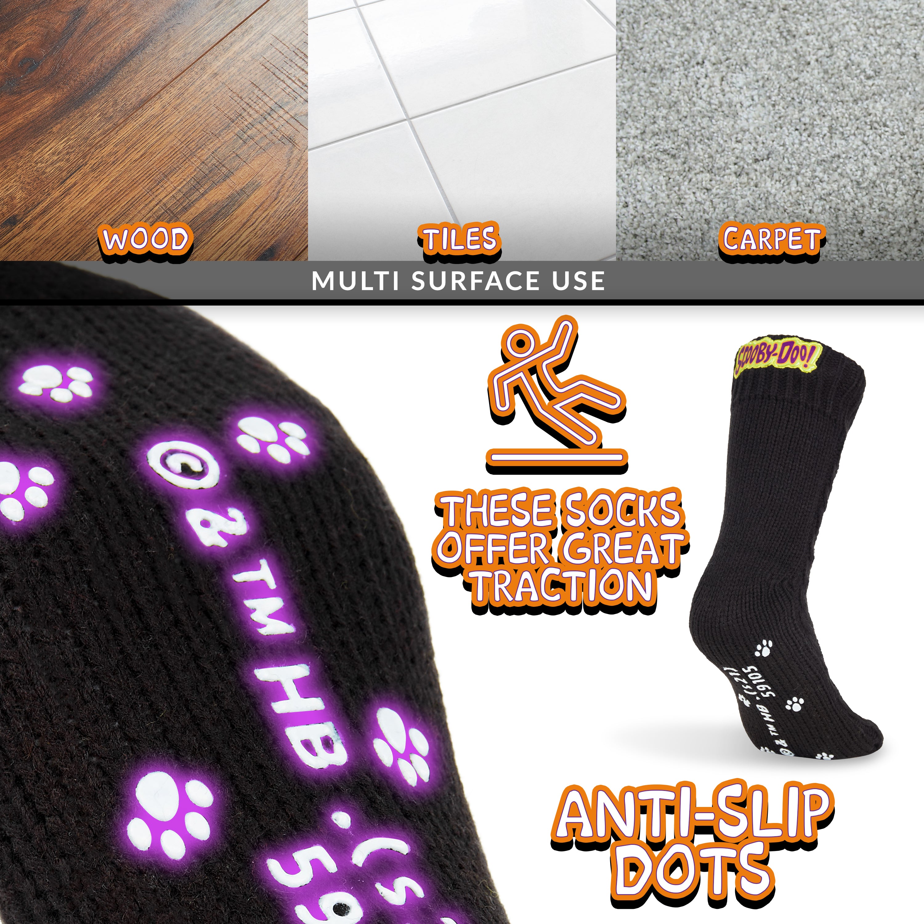 scooby-doo-chaussons-chaussettes-homme-pilou-antiderapantes image 6