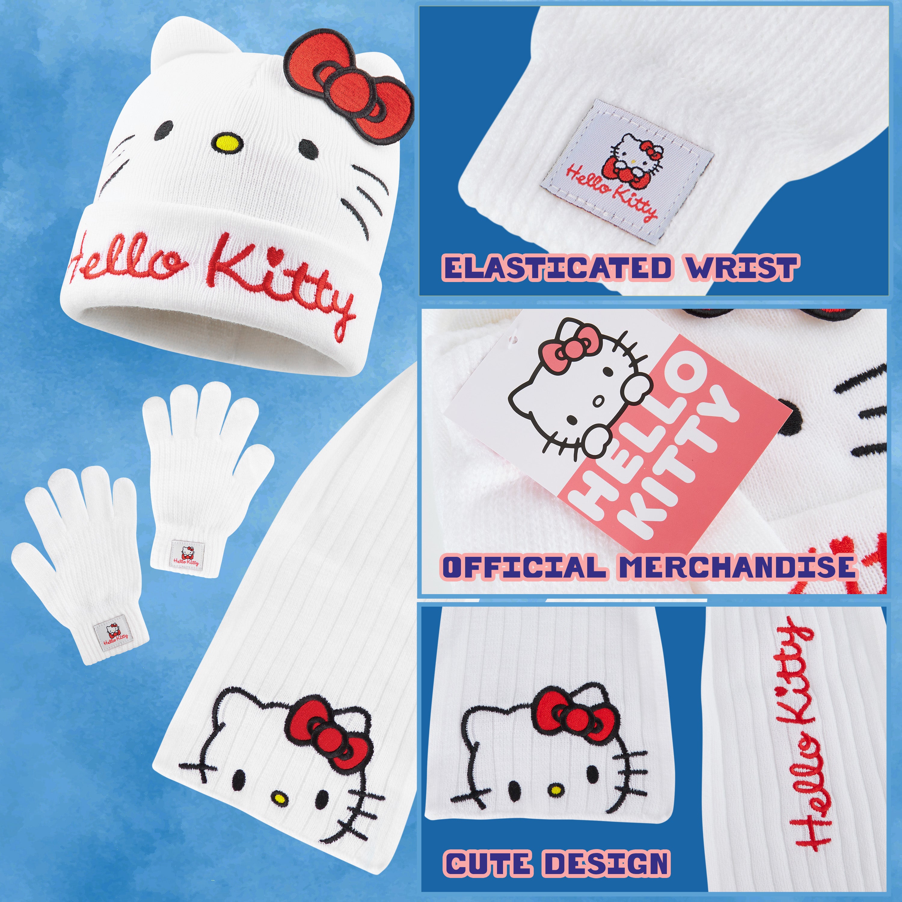 hello-kitty-ensemble-hiver-fille-bonnet-charpe-gants-3-pi-ces image 4