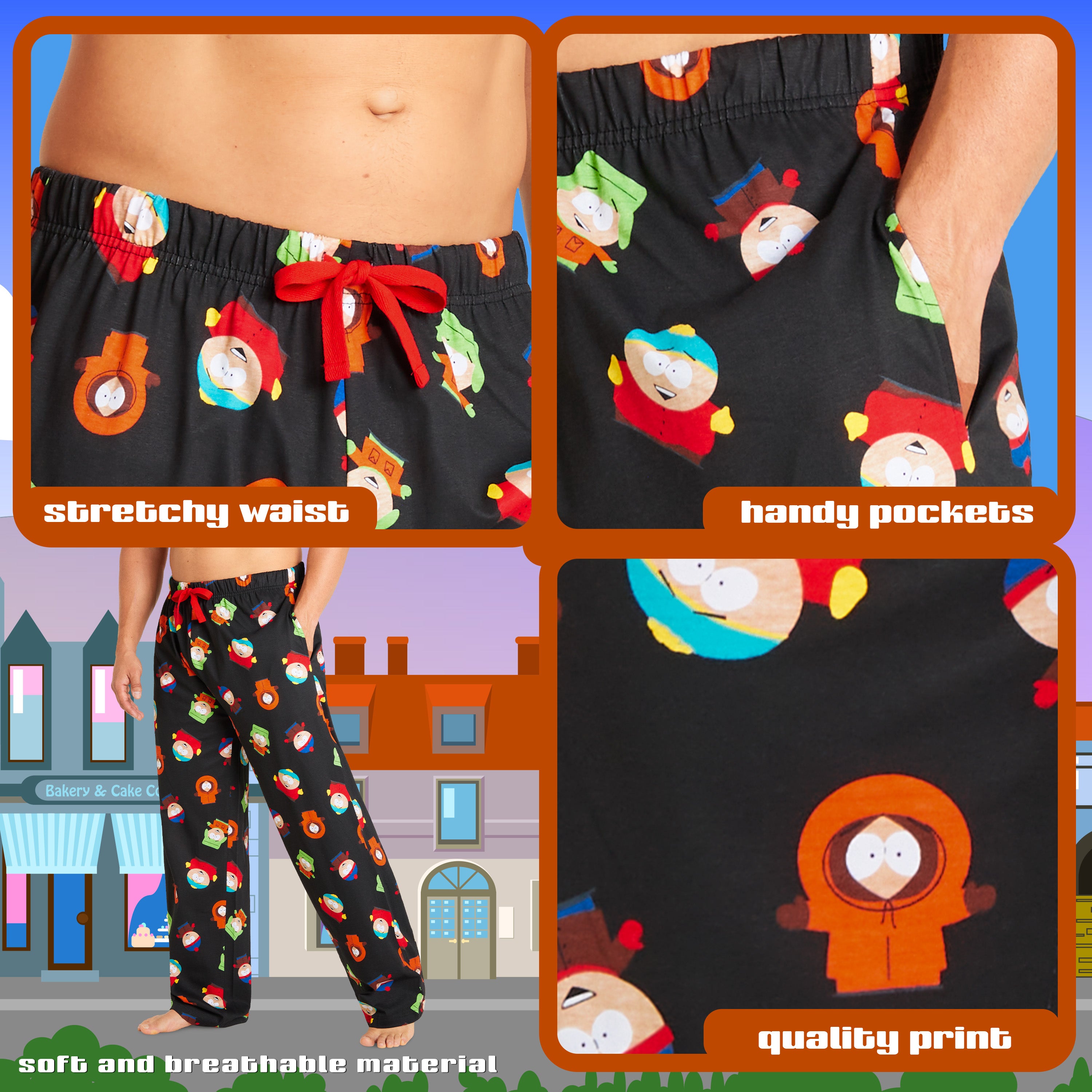 south-park-bas-de-pyjama-homme-coton-pantalon-lounge image 4
