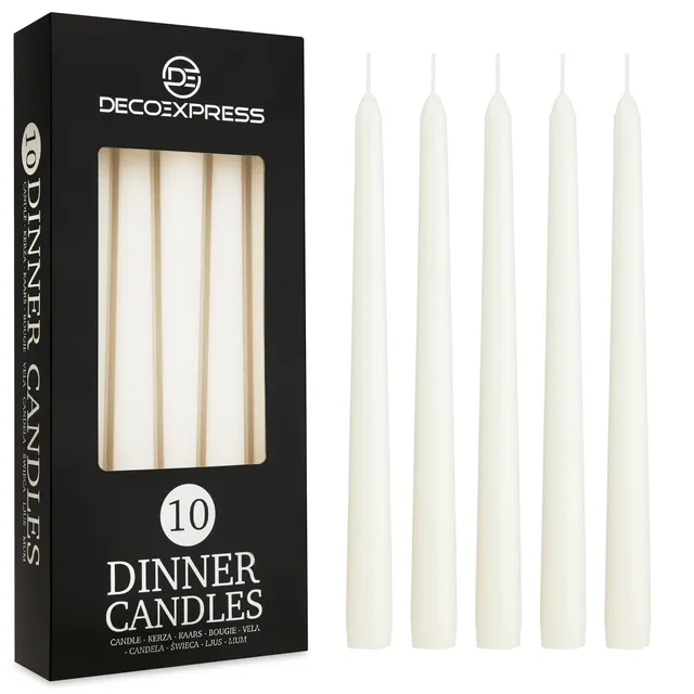 deco-express-bougies-chandelier-blanches-8-h-lot-de-10 image 1