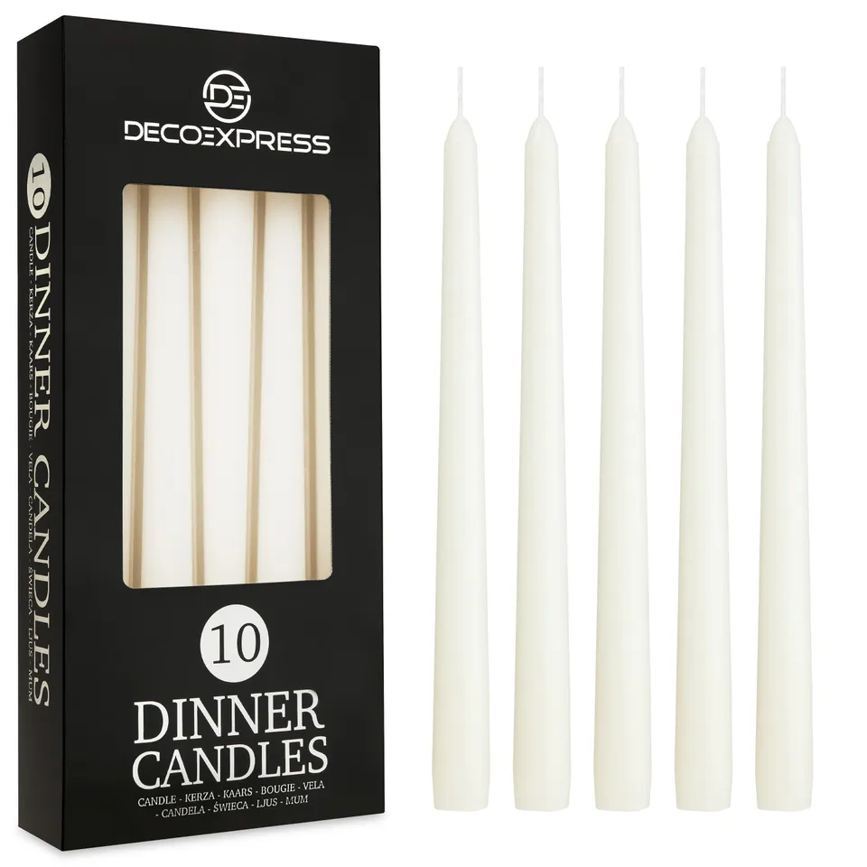 deco-express-bougies-chandelier-blanches-8-h-lot-de-10 image 1