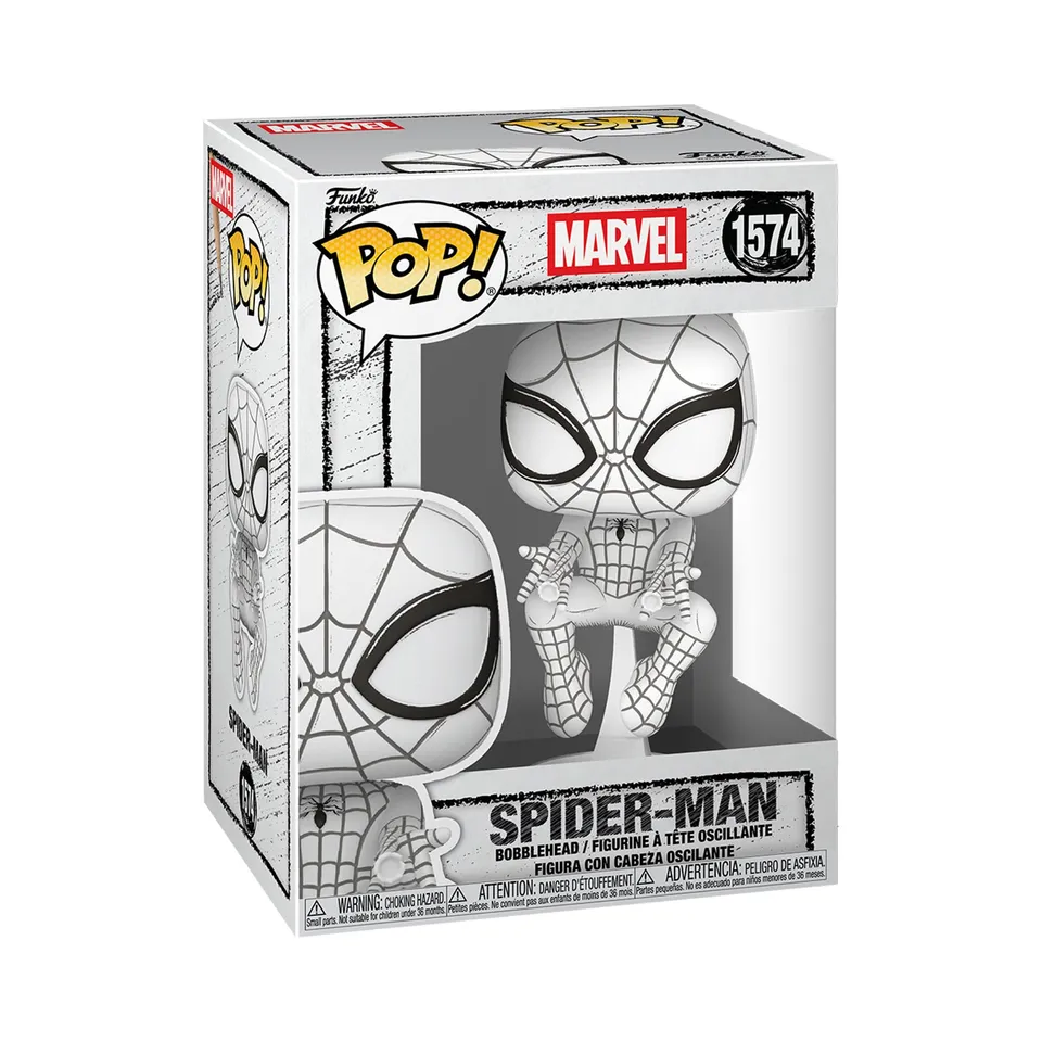 funko-pop-marvel-sketched-spider-man-figurine-vinyle-9-5-cm image 1