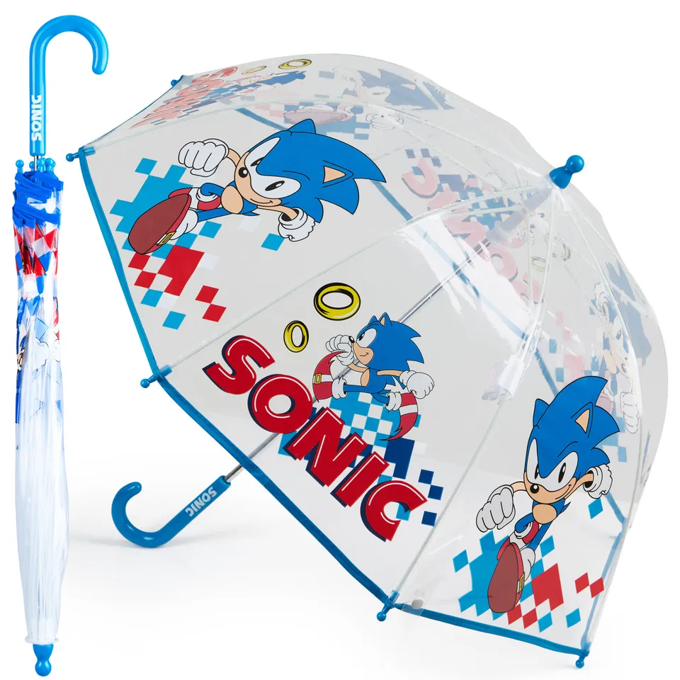 sonic-parapluie-enfant-cloche-transparent-poign-e-j image 1