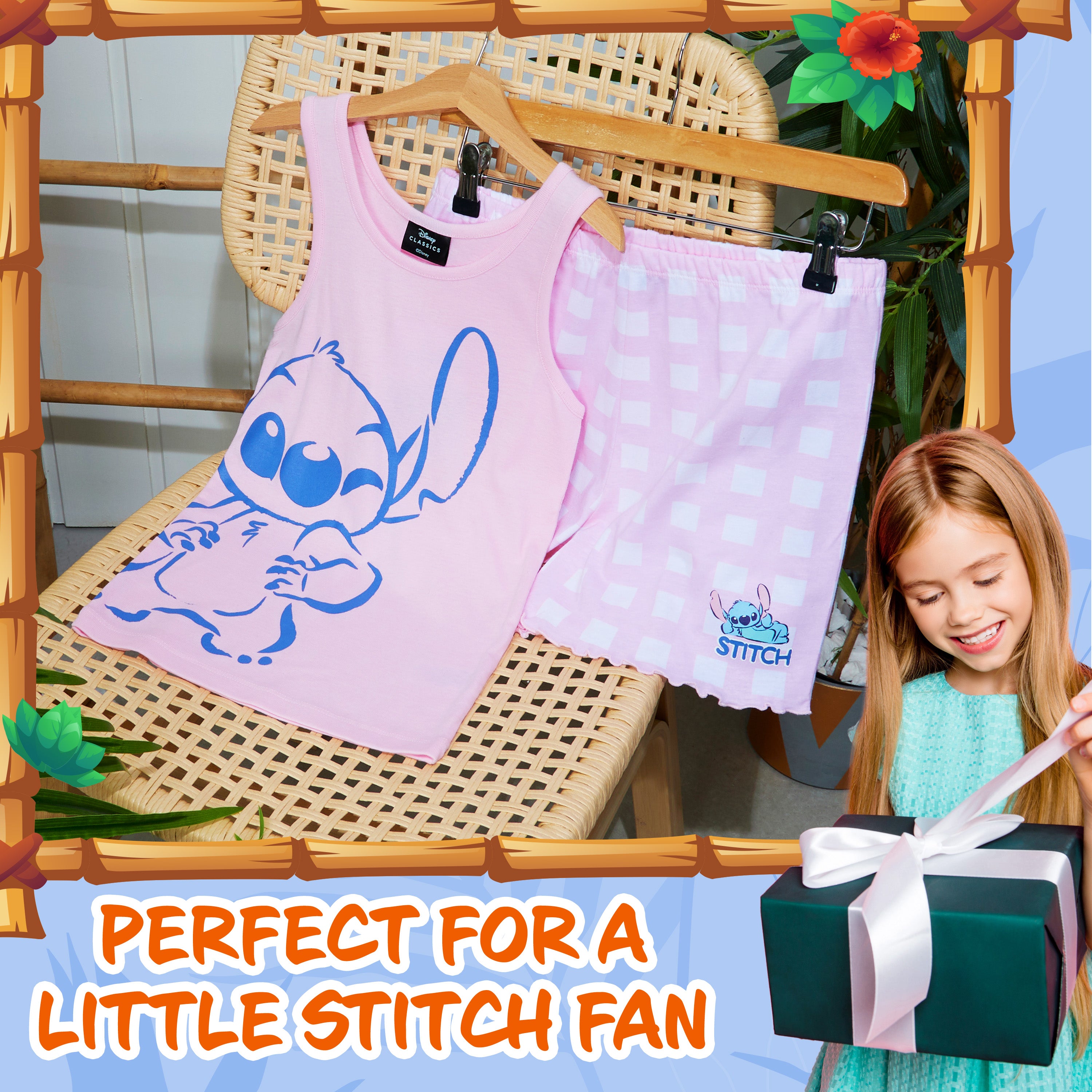 disney-stitch-pyjama-short-fille-2-pi-ces-coton-9-10-ans image 2