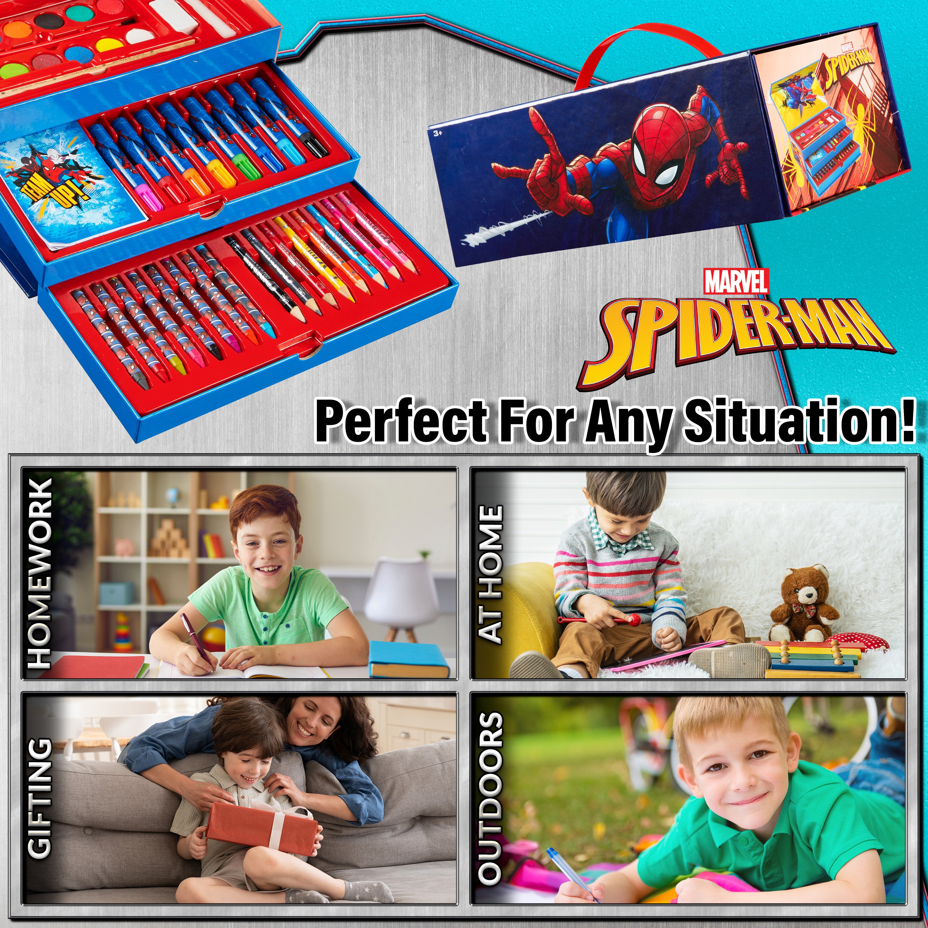 marvel-mallette-dessin-enfant-spiderman-feutres-peinture image 3