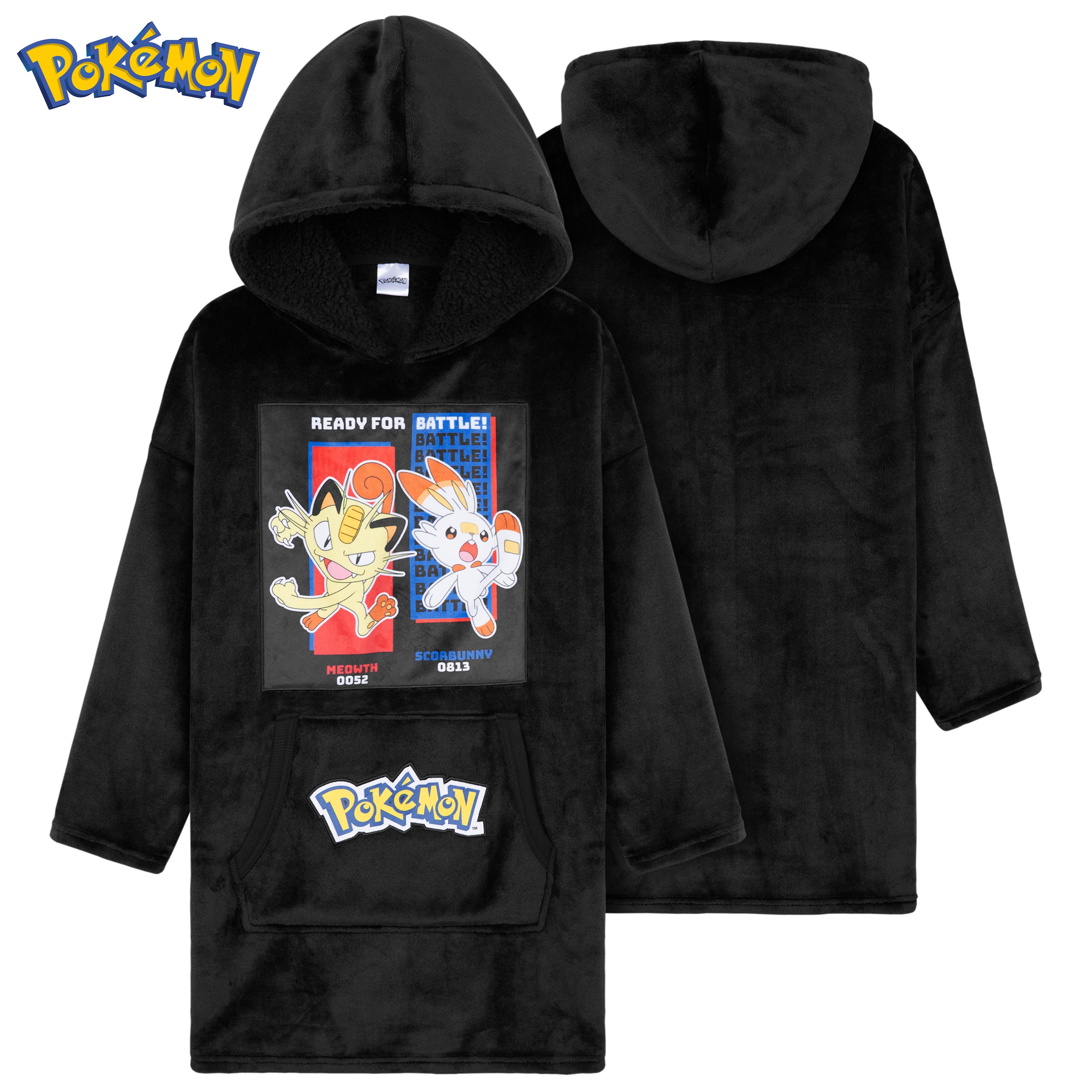 get-trend-boys-sweat-pok-mon-meowth-scorbunny-noir-enfant image 2