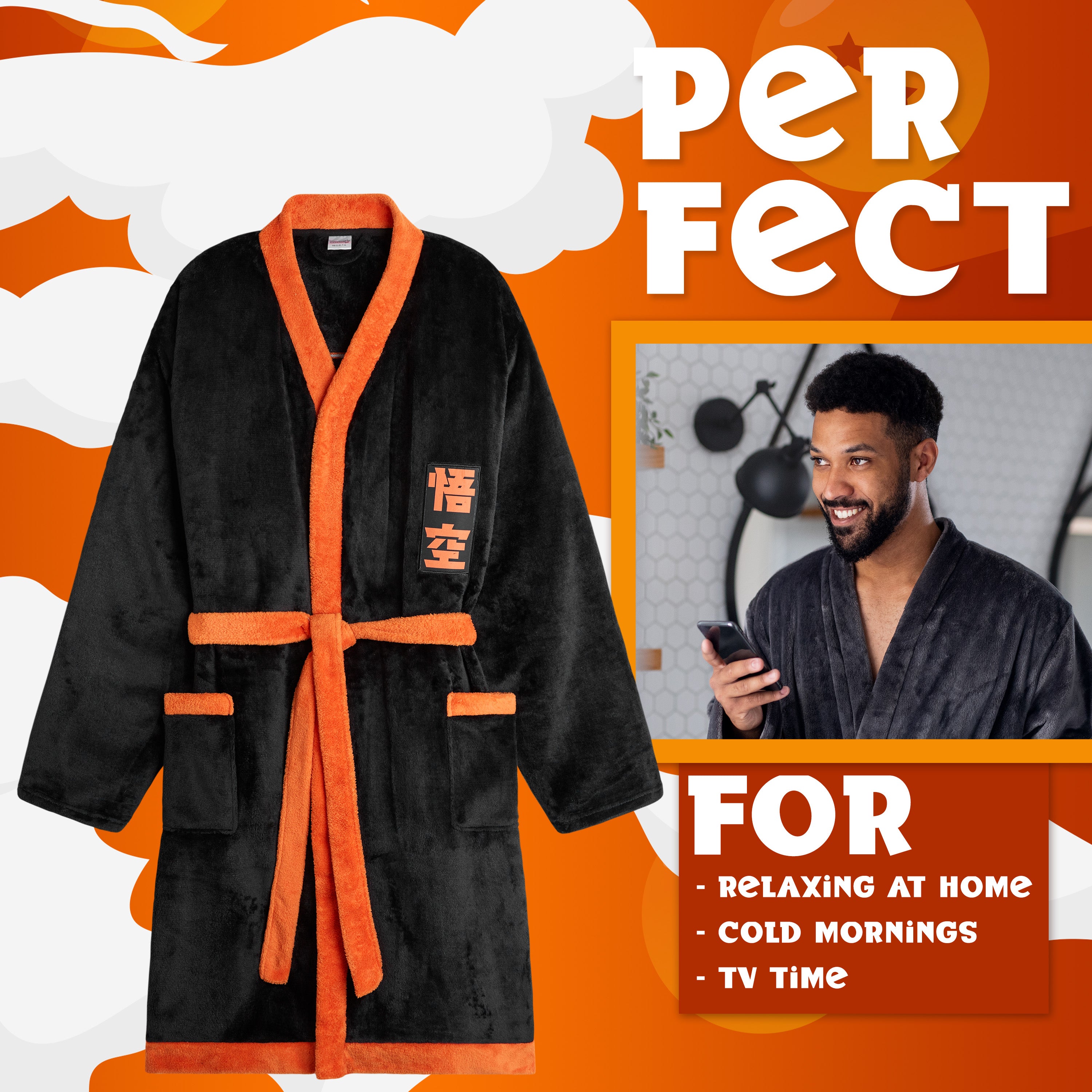 get-trend-men-dragon-ball-z-peignoir-homme-polaire-taille-l image 3