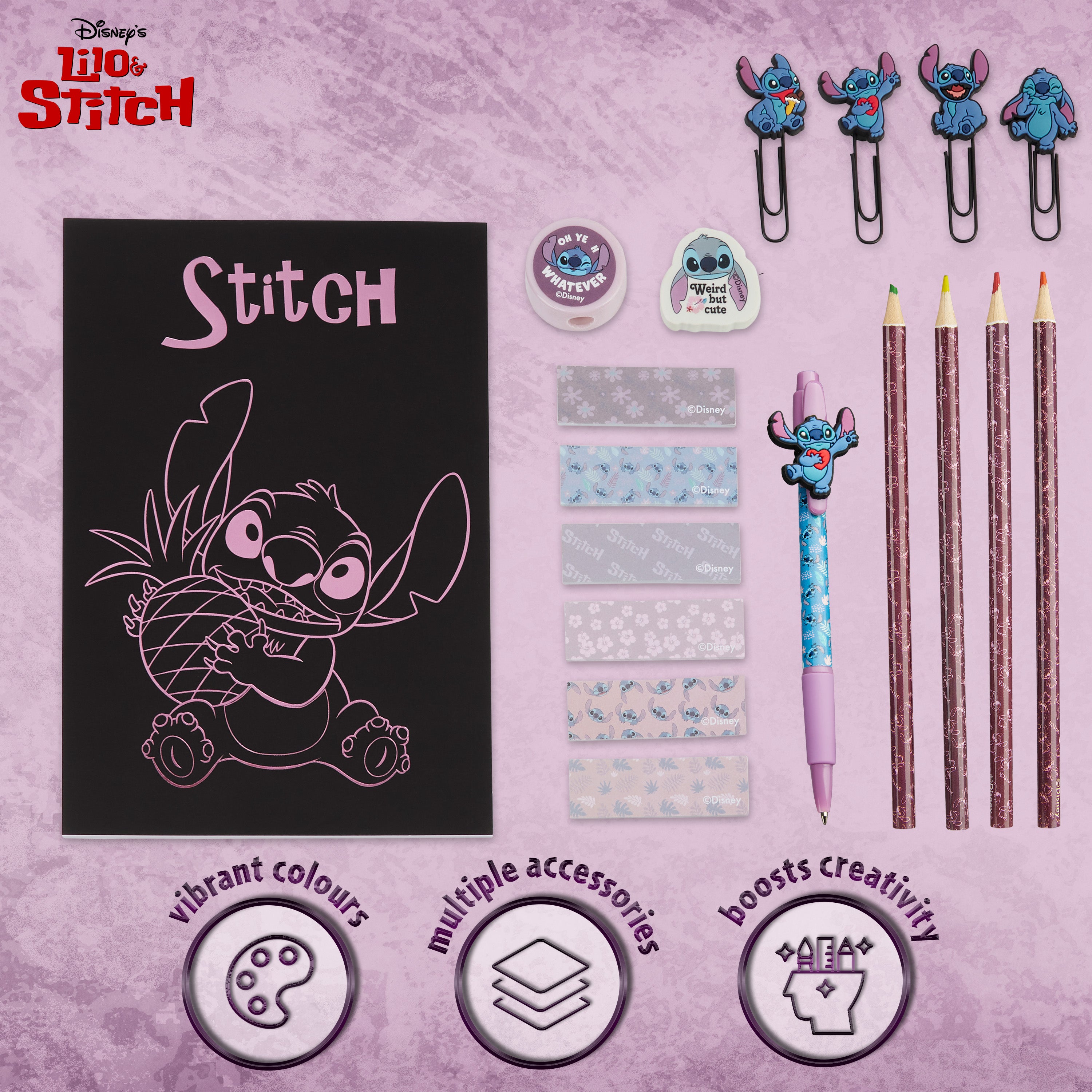 get-trend-stitch-set-papeterie-noir-carnet-trousse image 6