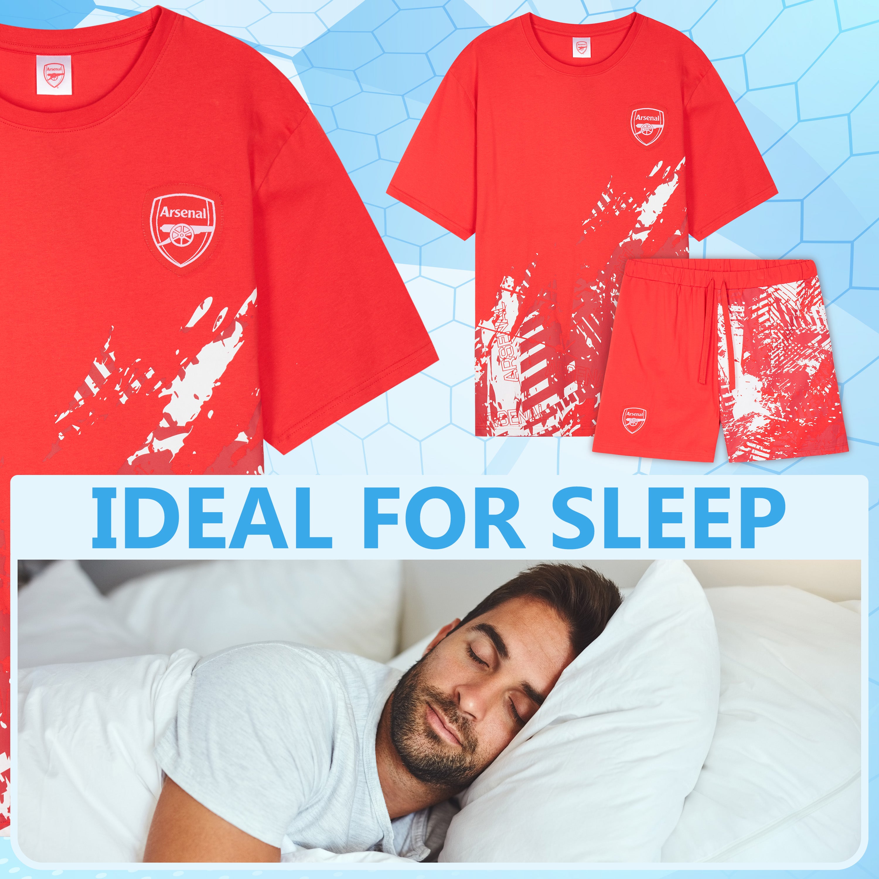 arsenal-pyjama-court-homme-short-coton-respirant image 2