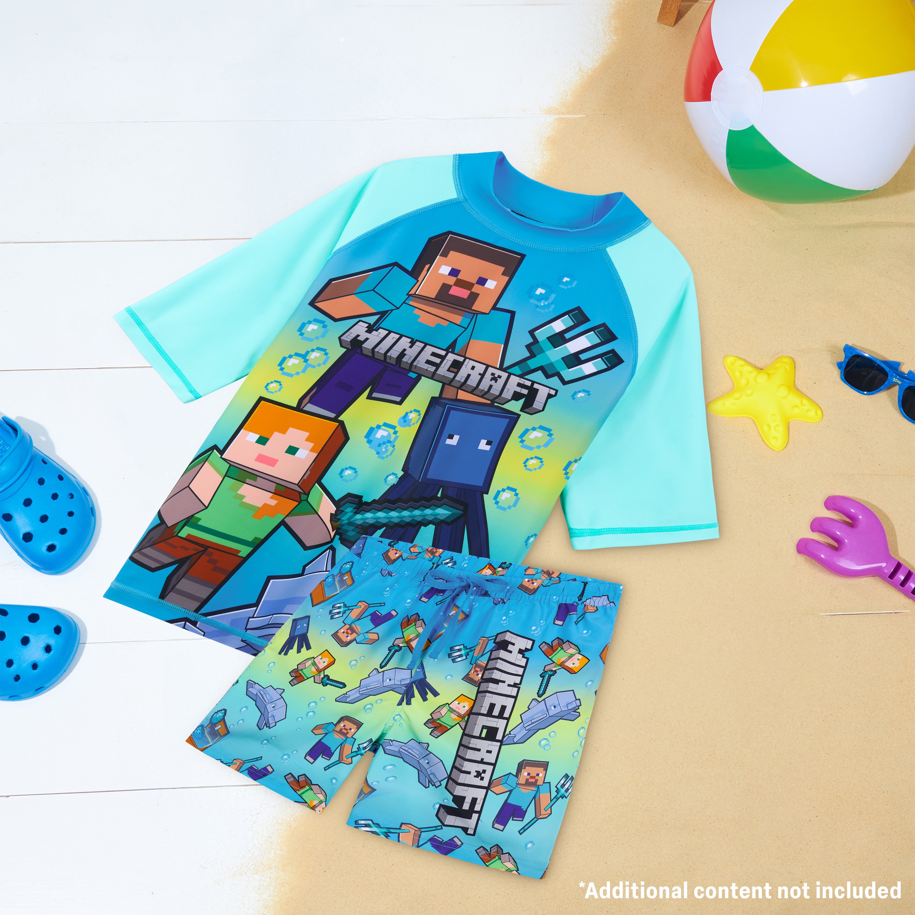 minecraft-ensemble-bain-gar-on-2-pi-ces-short-top-9-10-ans image 5