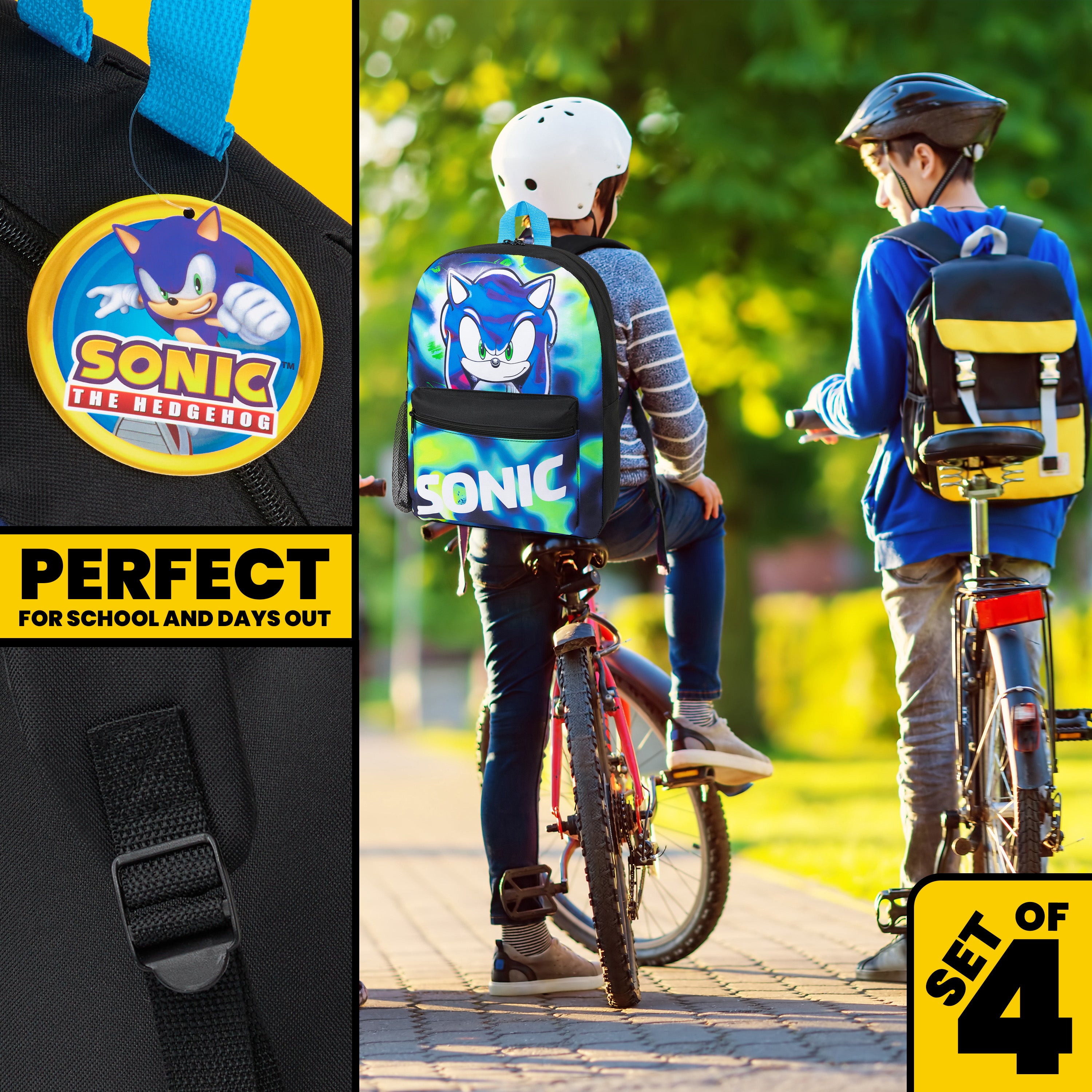 get-trend-sonic-sac-dos-cole-4-pi-ces-lunch-bag-gourde-trousse image 6