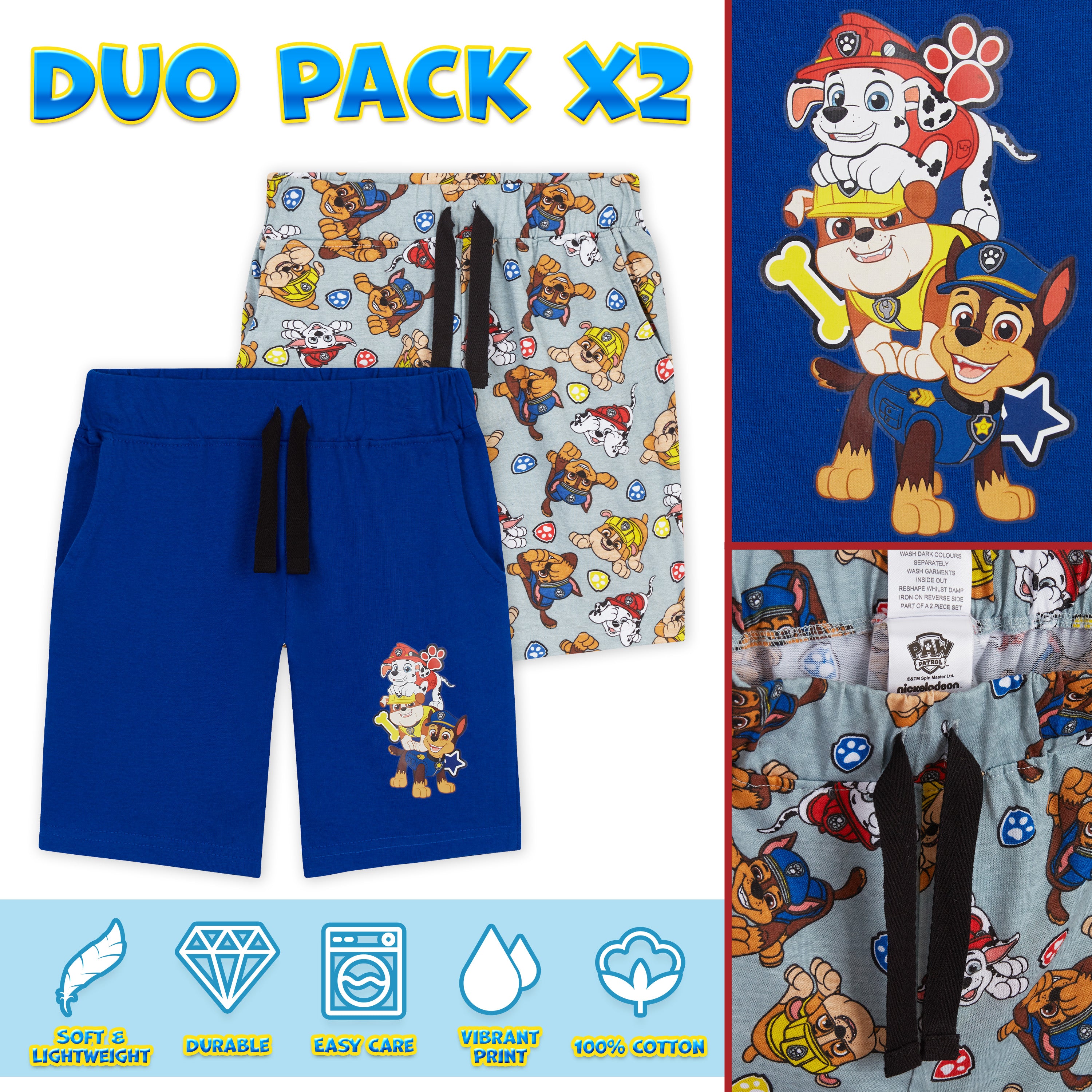 pat-patrouille-short-gar-on-lot-2-coton-5-6-ans-poches image 4