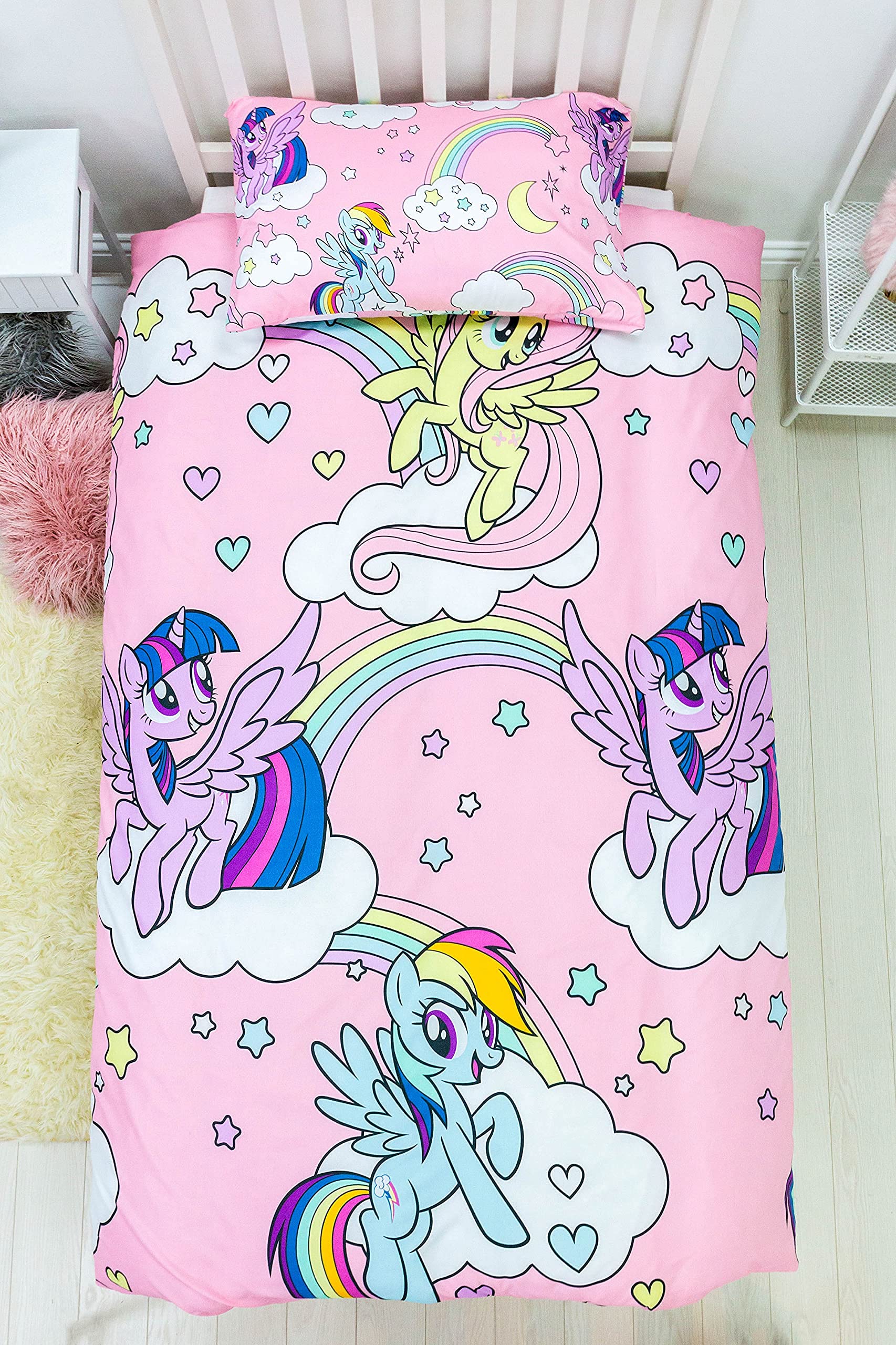my-little-pony-housse-couette-rose-lit-simple-135x200-parure image 4