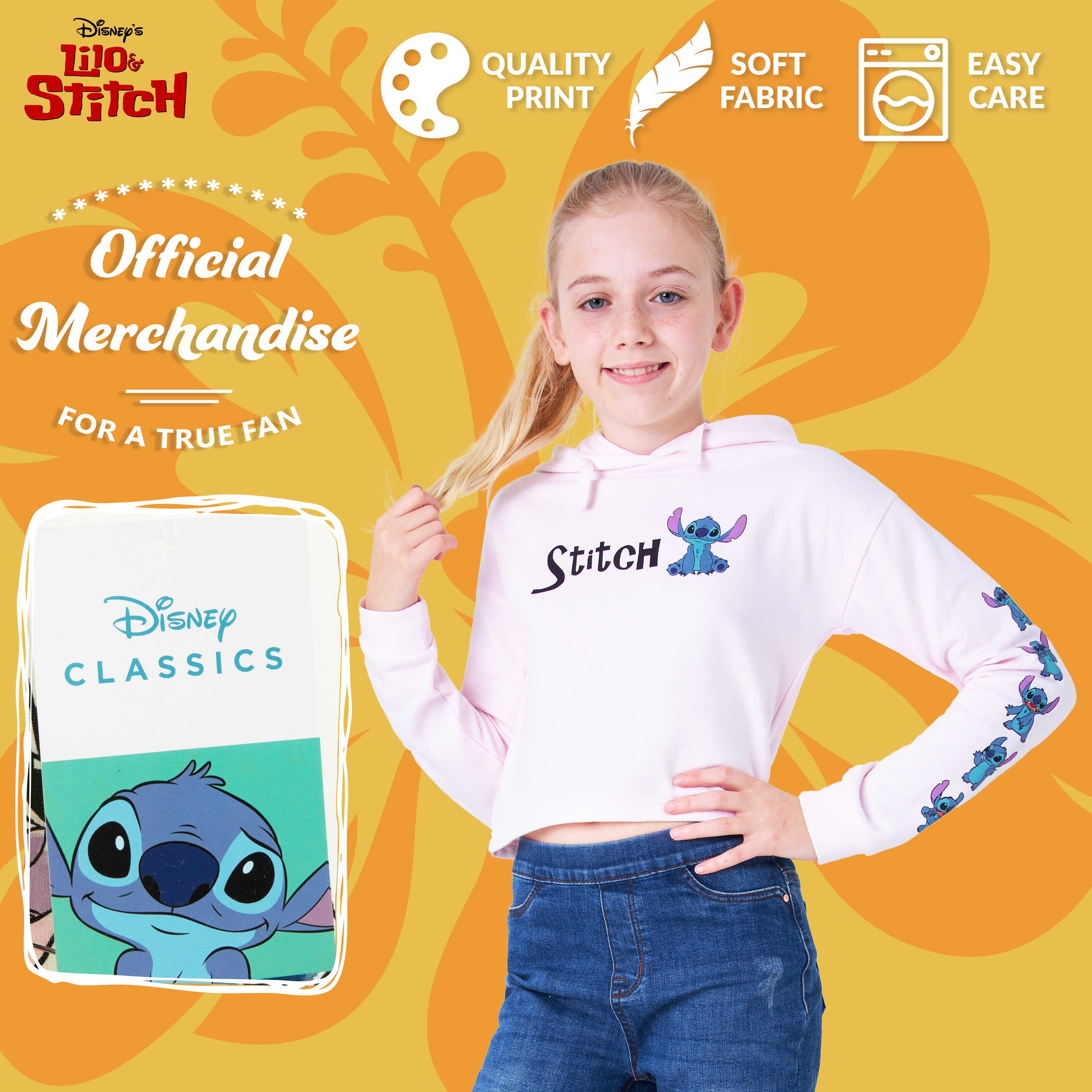 sweat-disney-stitch-fille-capuche-7-8-ans-coton image 6