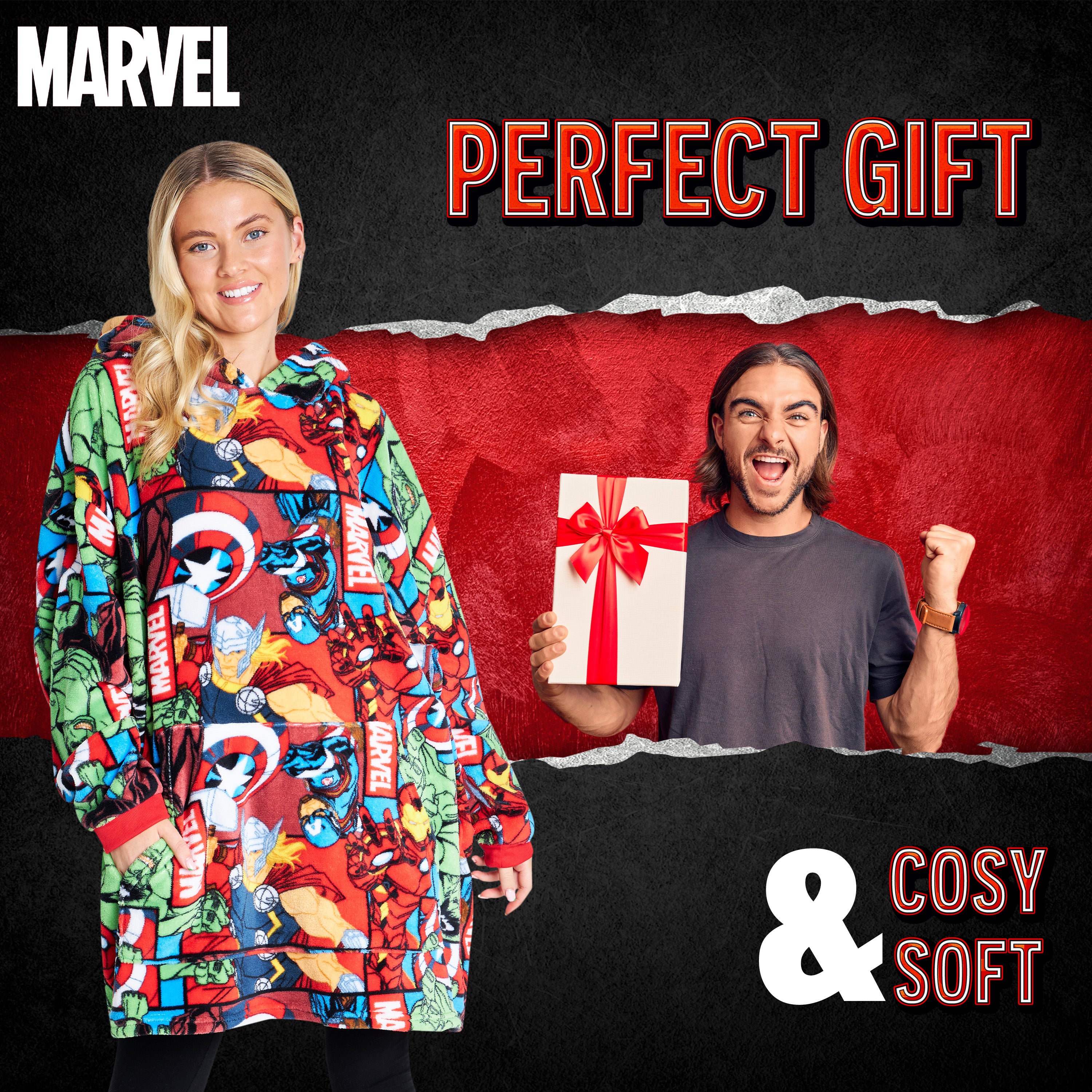 marvel-hoodie-plaid-oversize-homme-aop-polaire-sherpa image 3