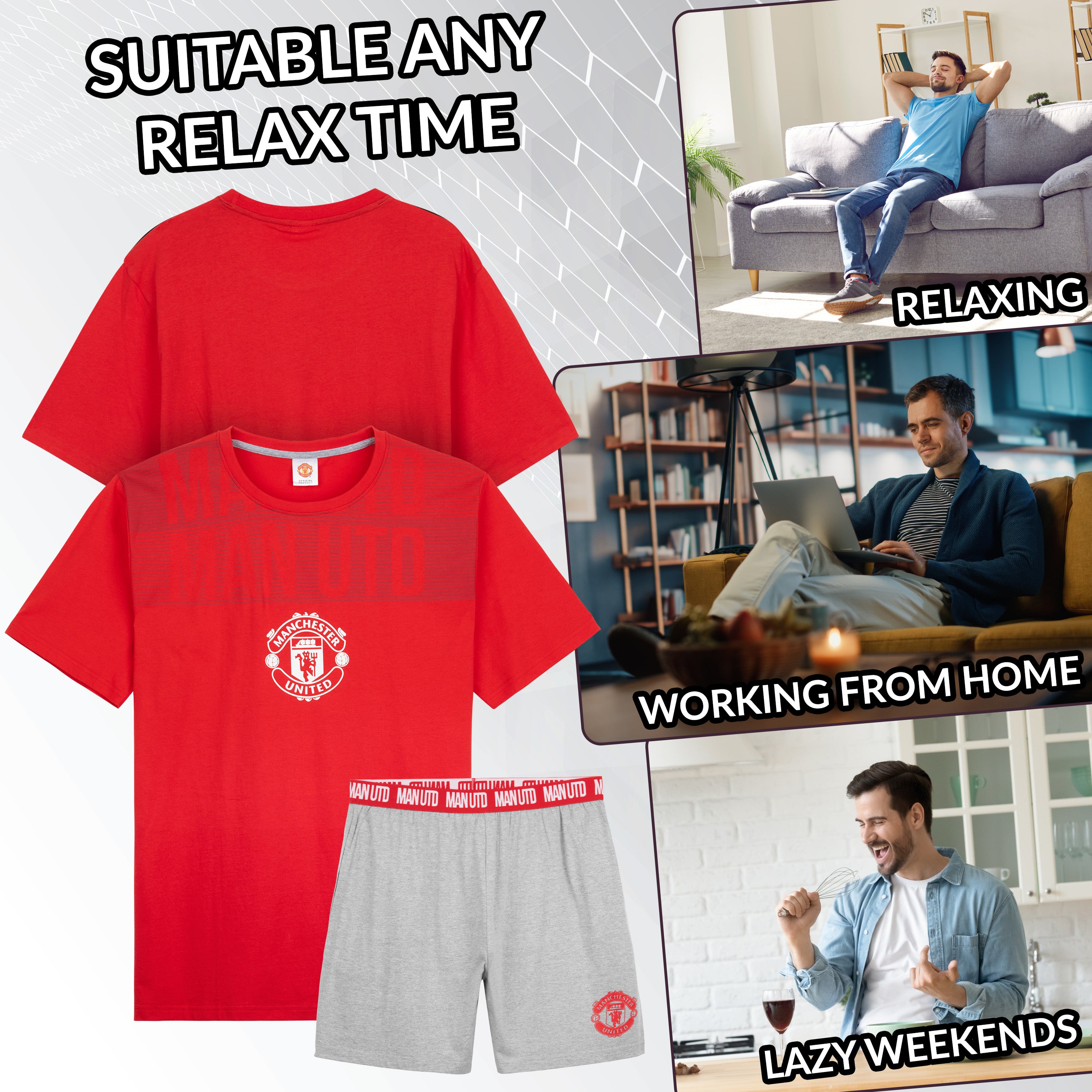 manchester-united-pyjama-homme-court-coton-2-pi-ces image 4