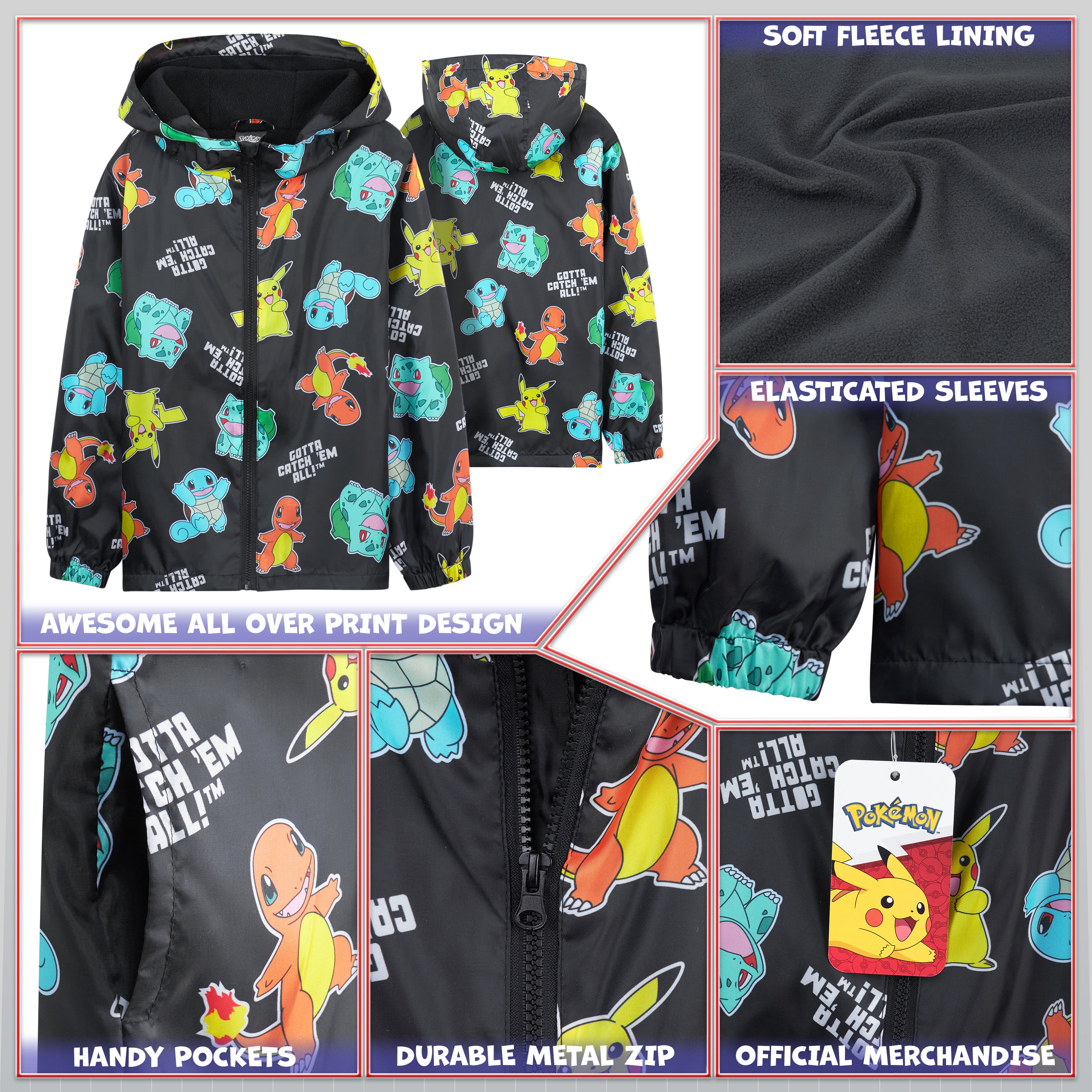 pokemon-veste-pluie-enfant-polaire-4-14-ans-pikachu image 5