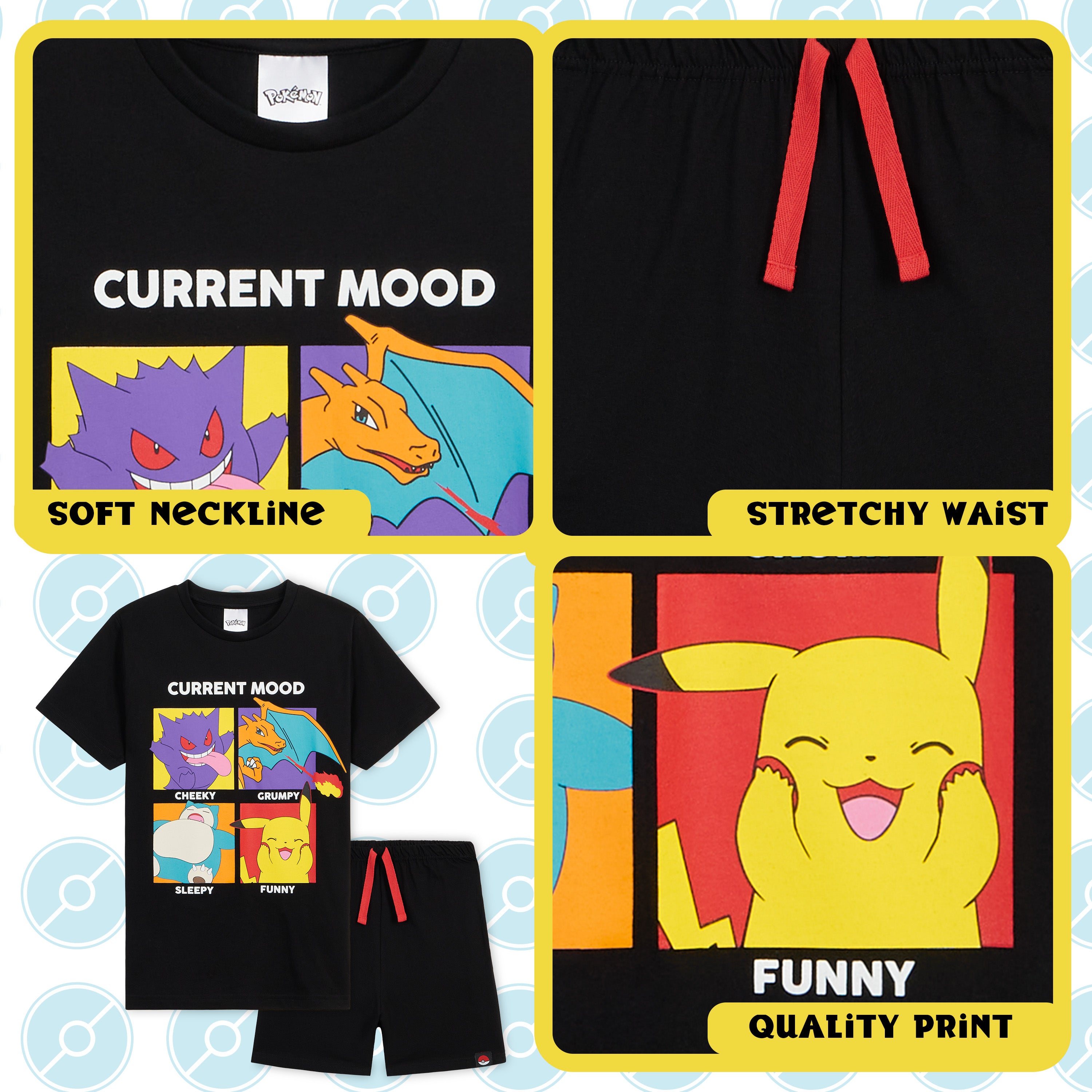 pok-mon-pyjama-court-gar-on-short-et-t-shirt-pikachu image 4