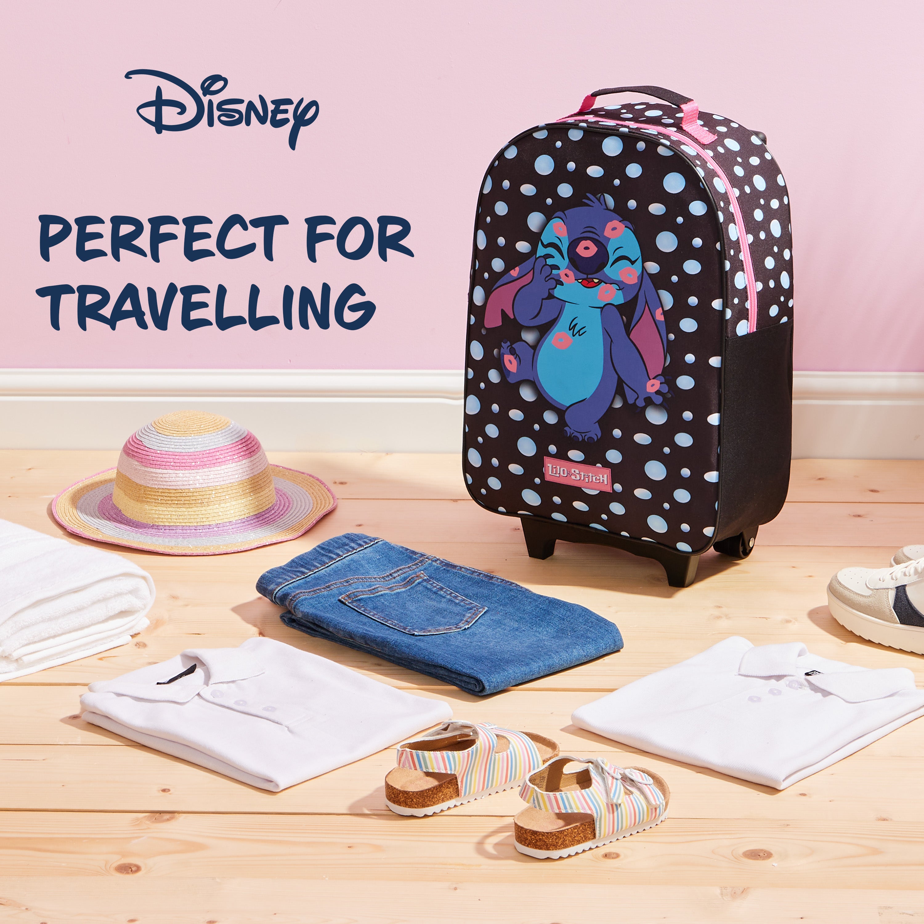 valise-disney-stitch-noir-enfant-cabine-47-cm-roulettes image 2