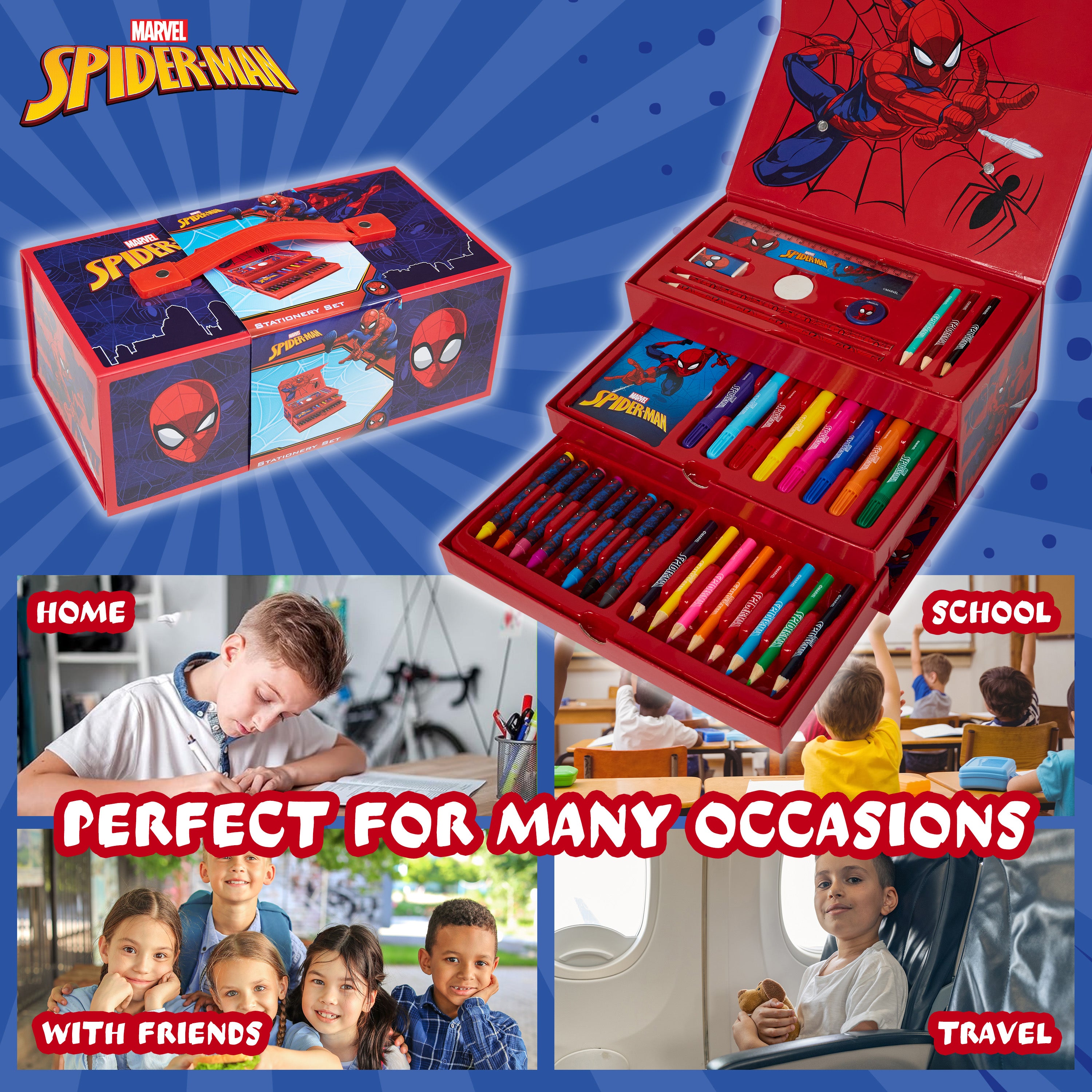 marvel-spiderman-kit-dessin-enfant-3-tages-crayons-et-feutres image 5