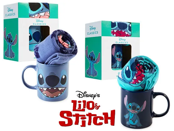 disney-stitch-mug-et-chaussettes-coffret-bleu-marine-femme image 1