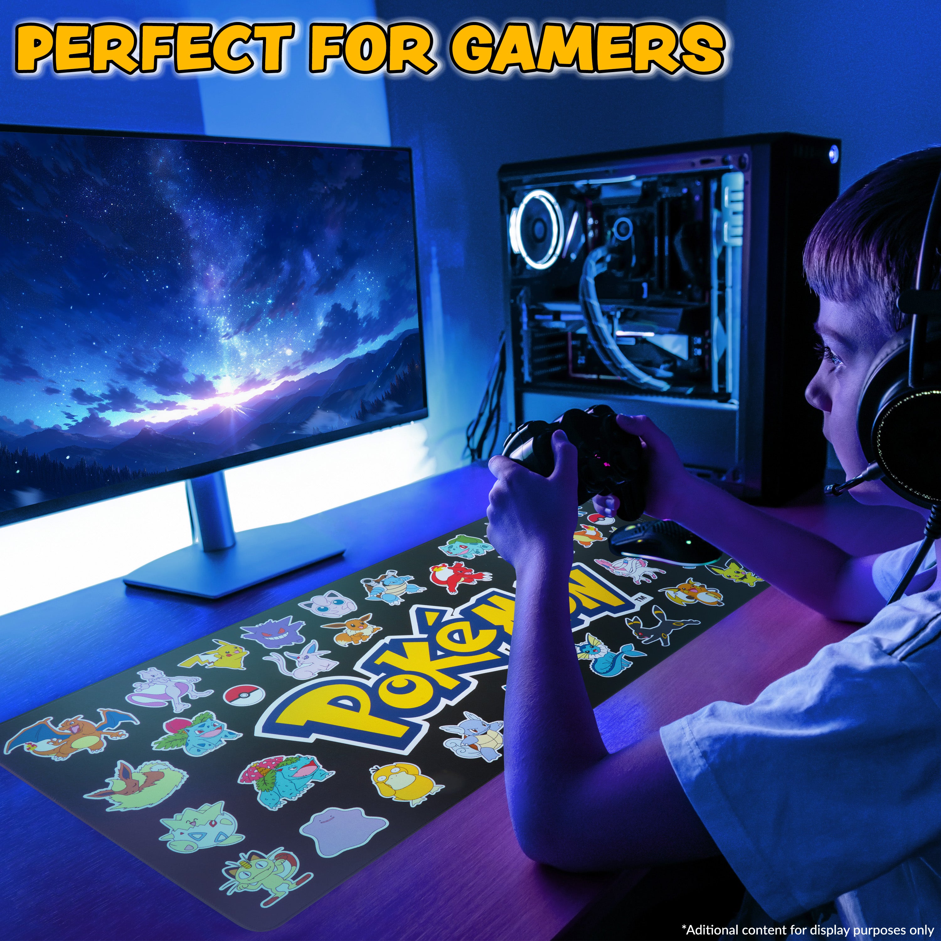 pok-mon-pikachu-tapis-souris-xxl-bureau-gaming-80x35-noir image 6
