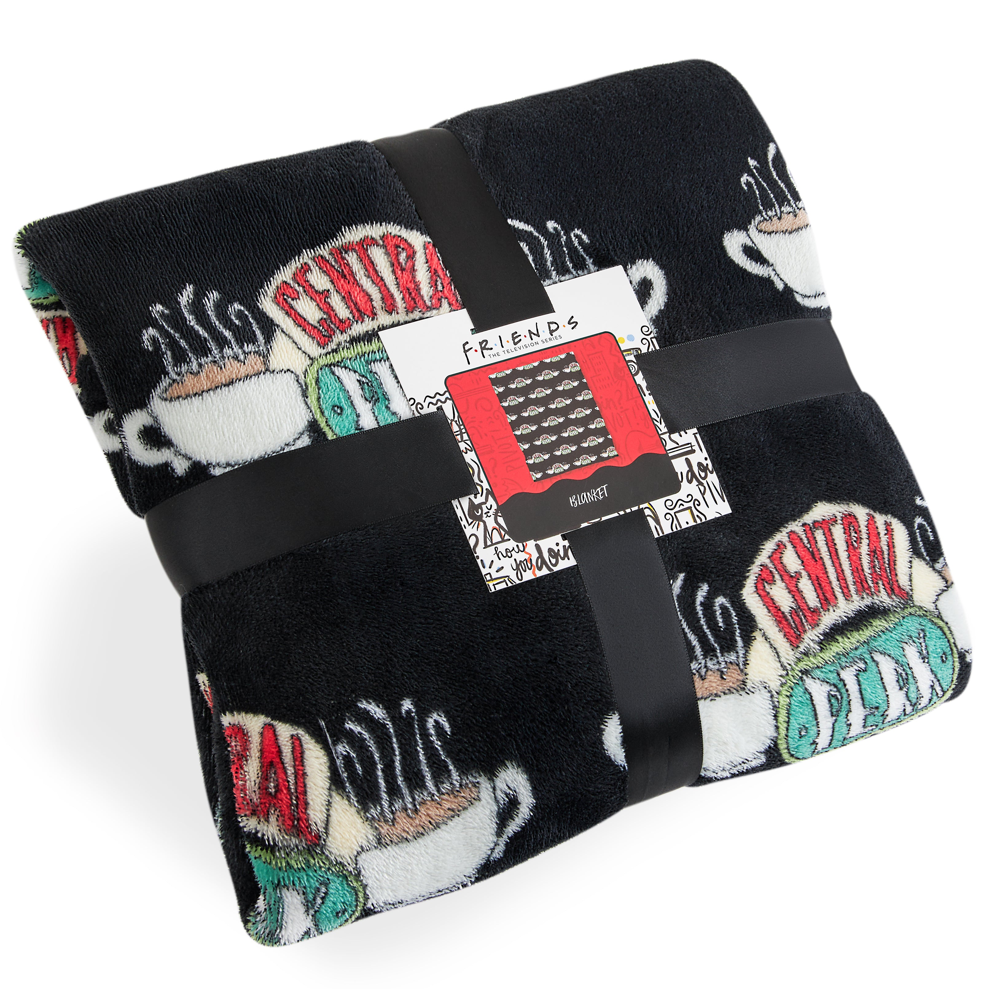 friends-central-perk-plaid-polaire-noir-super-doux image 1