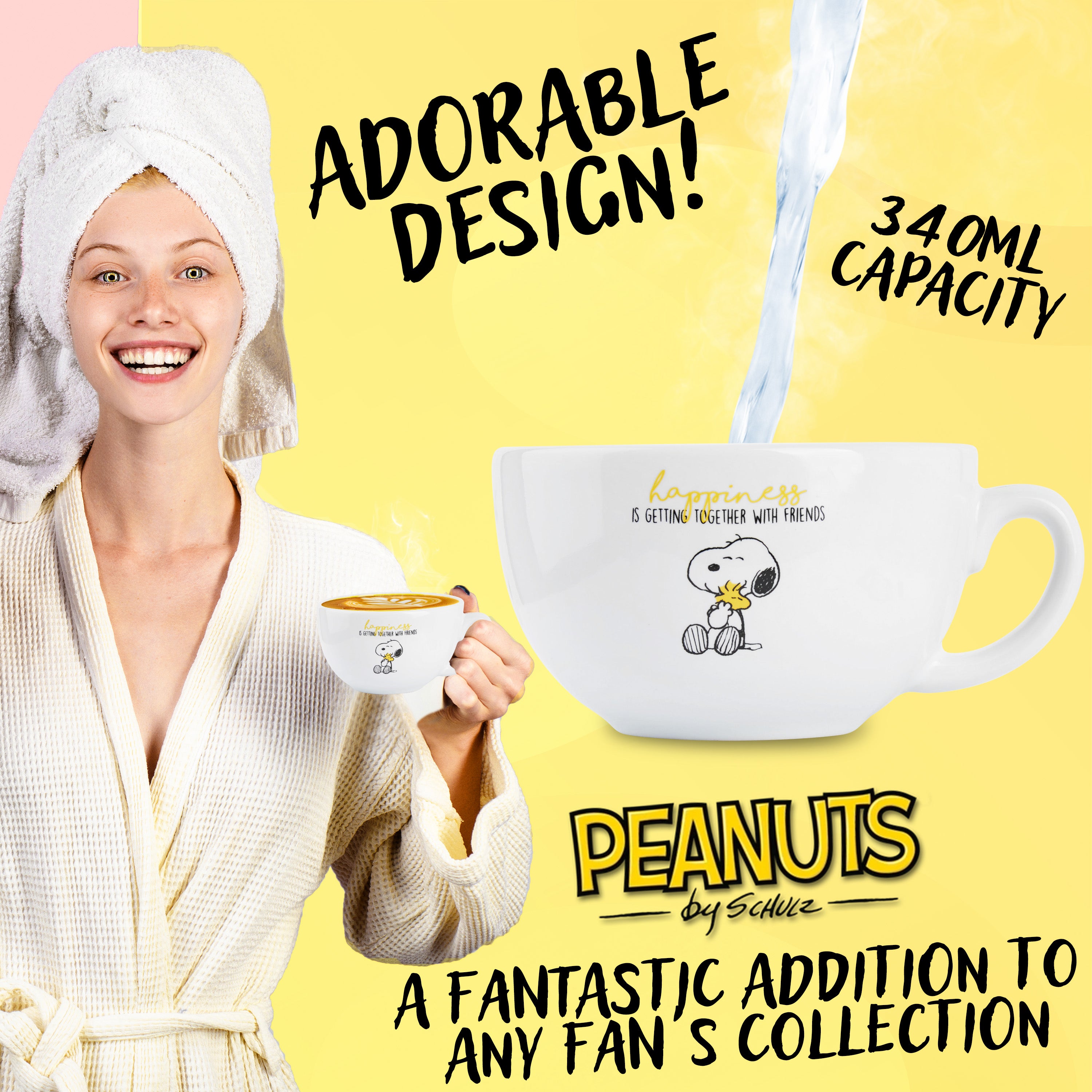 peanuts-snoopy-mug-c-ramique-cappuccino-340ml-blanc-jaune image 3