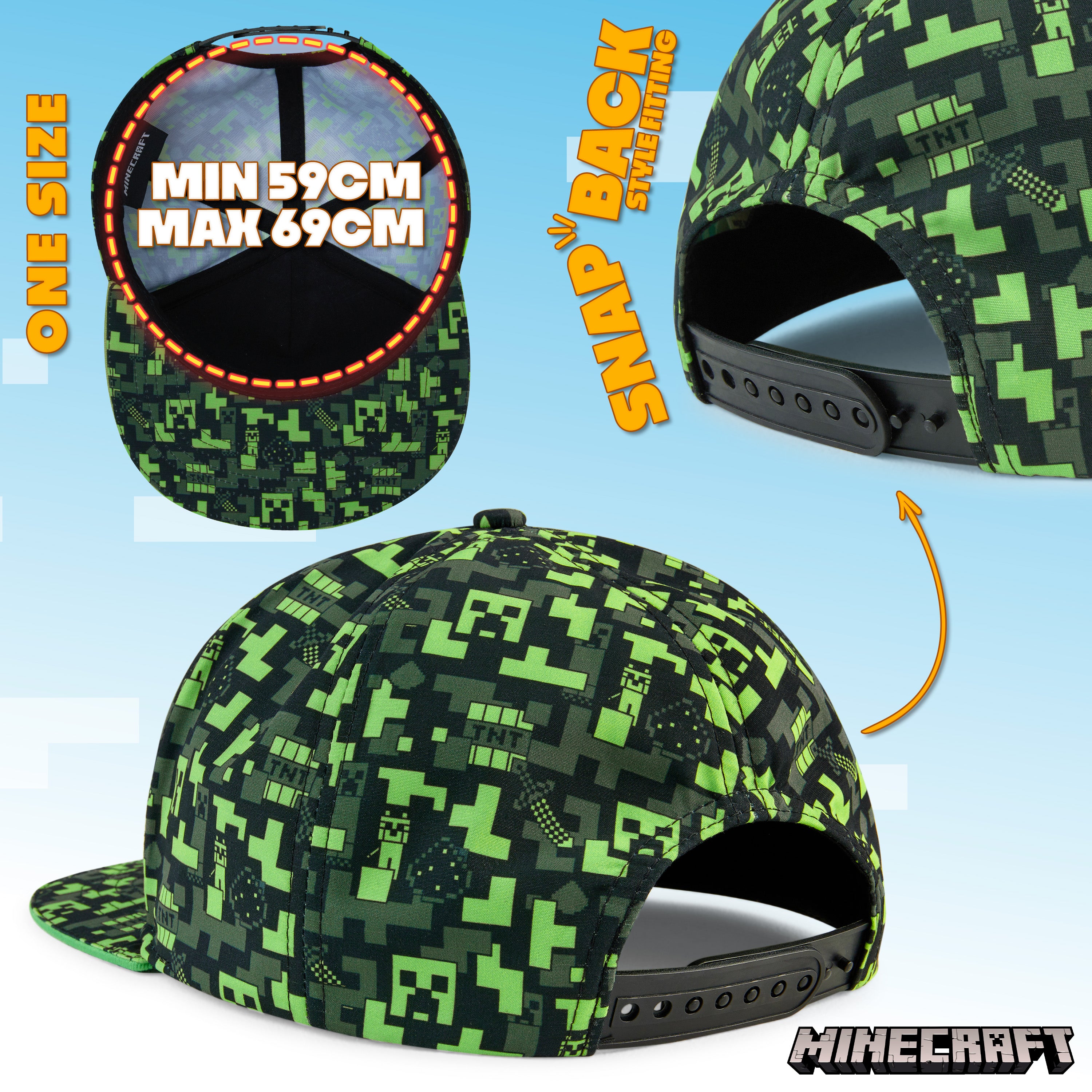 minecraft-creeper-casquette-baseball-enfant-r-glable-visiere-plate image 7