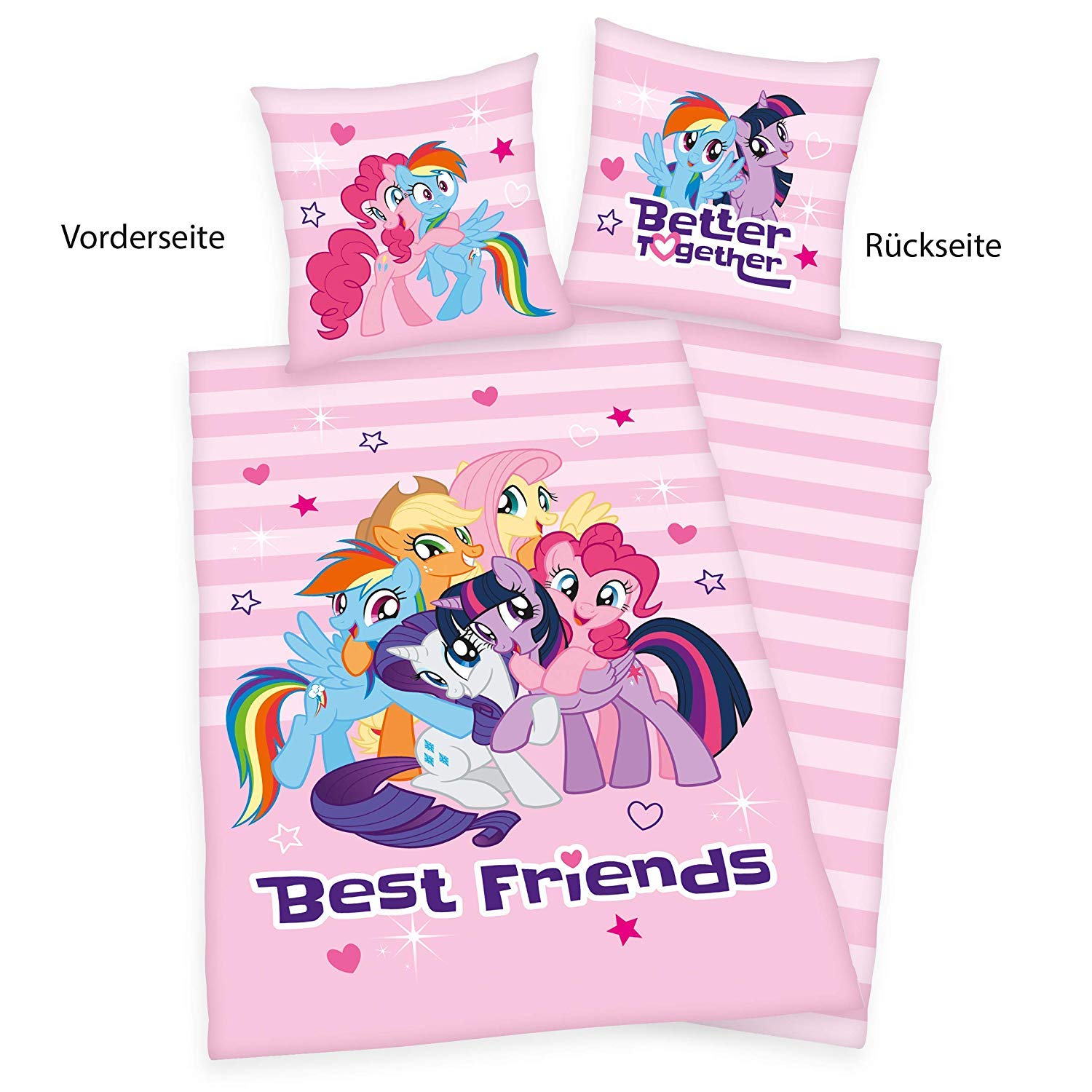my-little-pony-parure-de-lit-r-versible-135x200-cm-rose-coton image 2