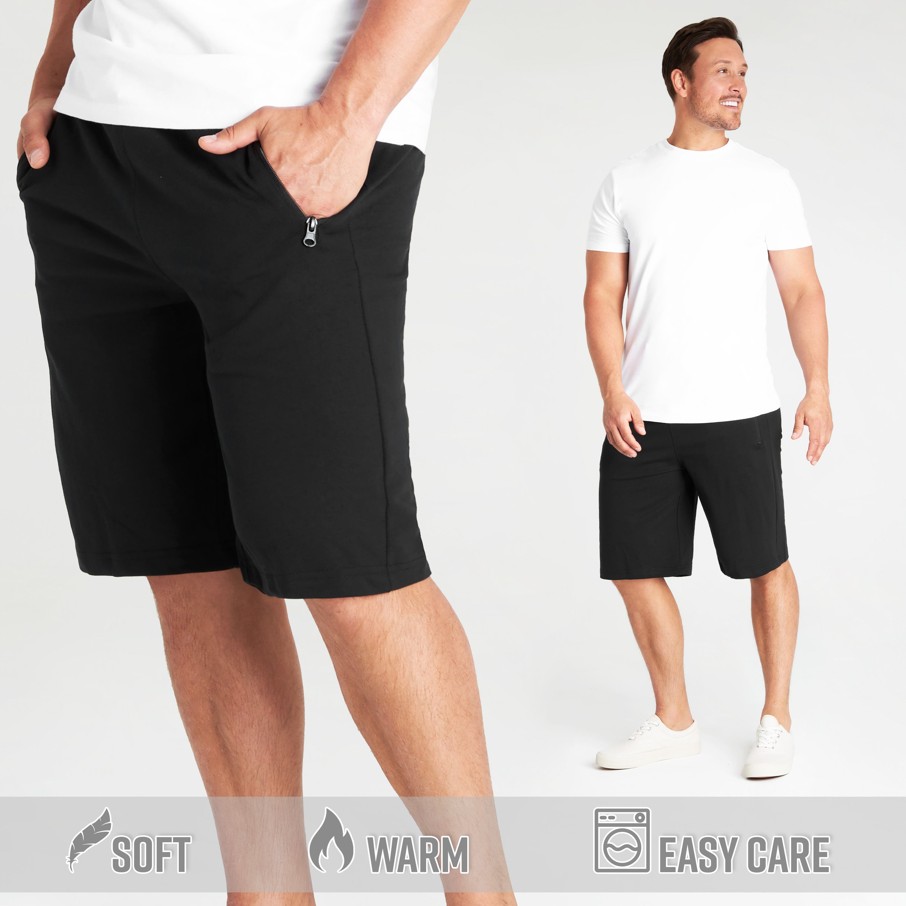 citycomfort-short-homme-sport-poches-zipp-es-coton-noir-xl image 6