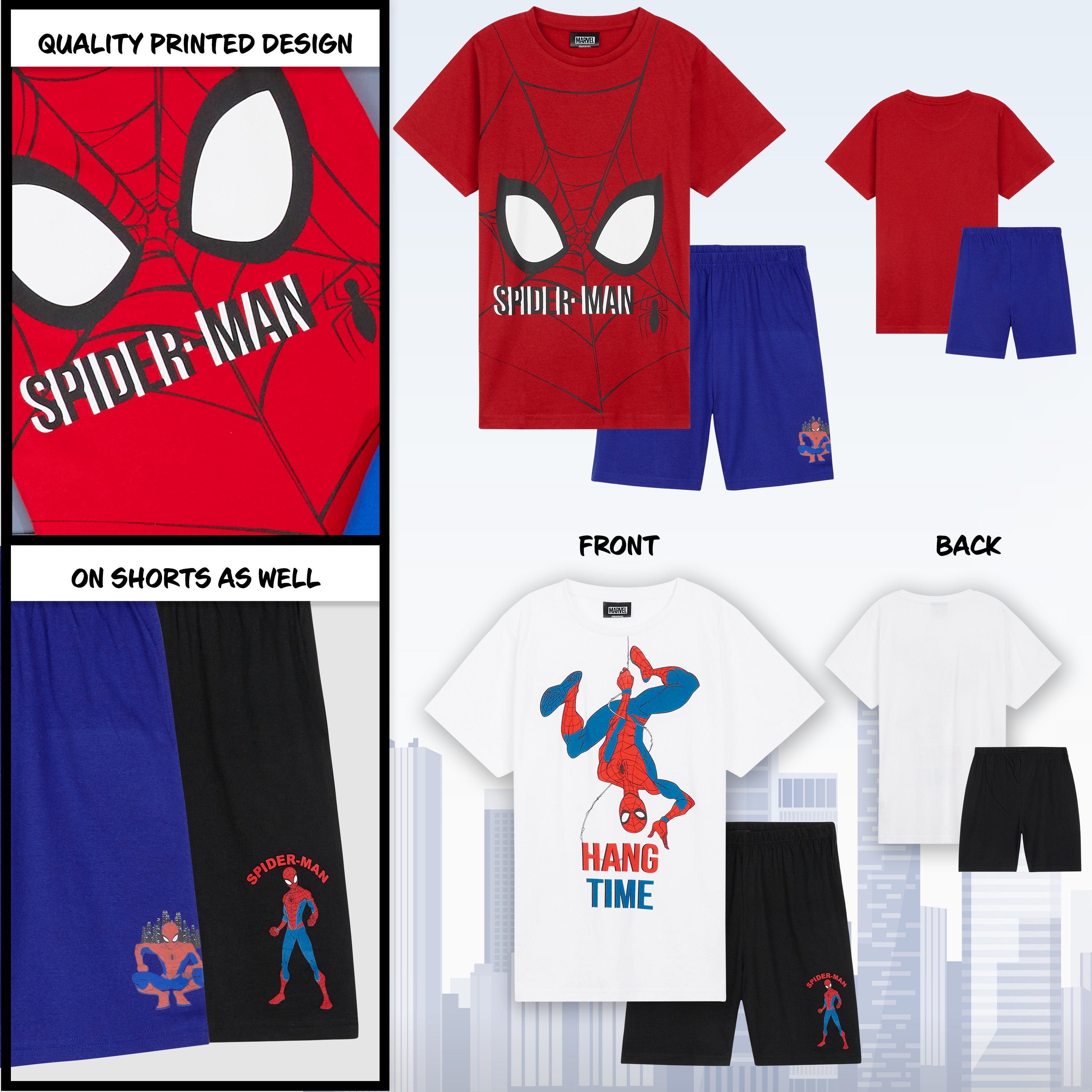 marvel-spider-man-pyjama-court-gar-on-coton-lot-de-2-7-8-ans image 3