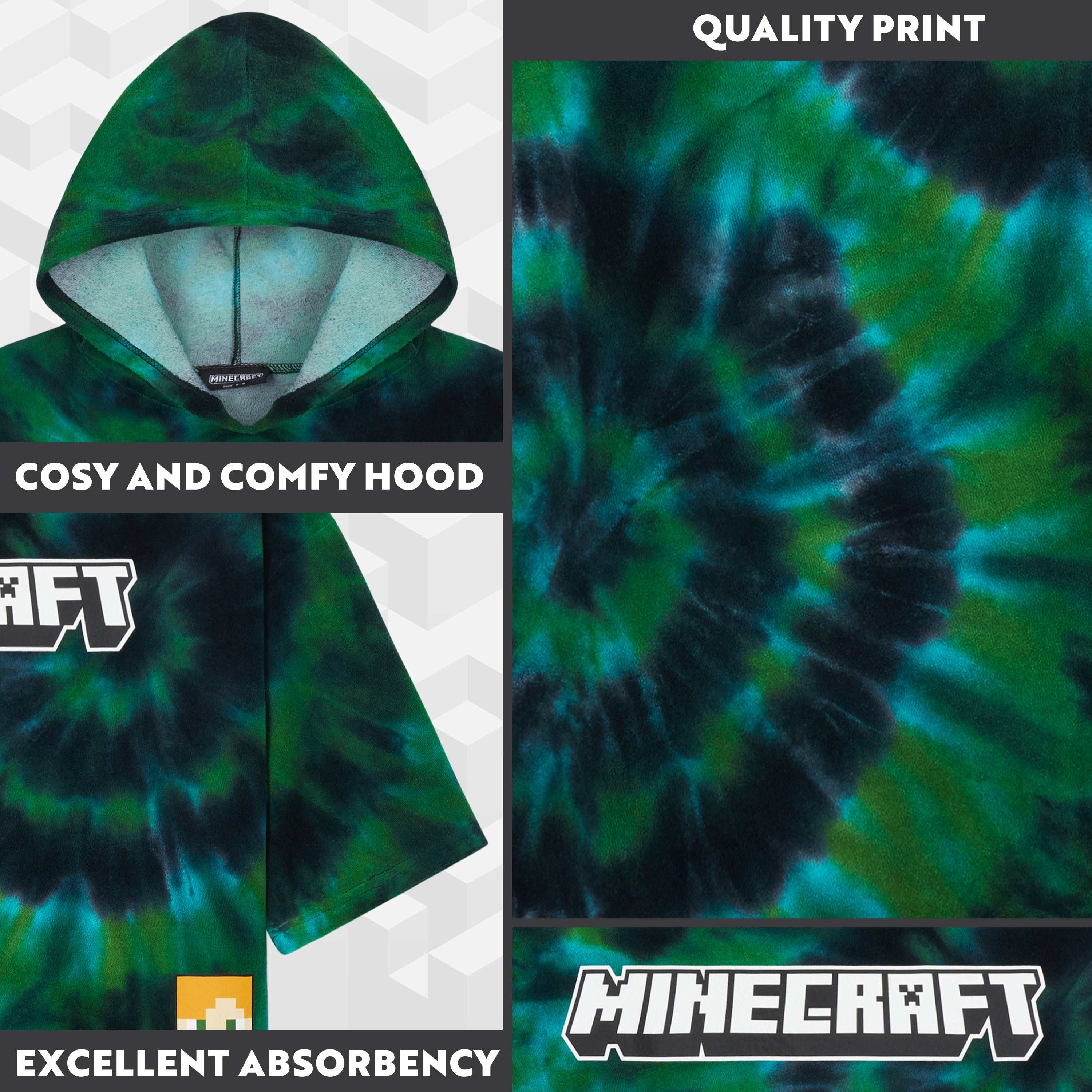 minecraft-poncho-serviette-capuche-6-9-ans-absorbant image 4