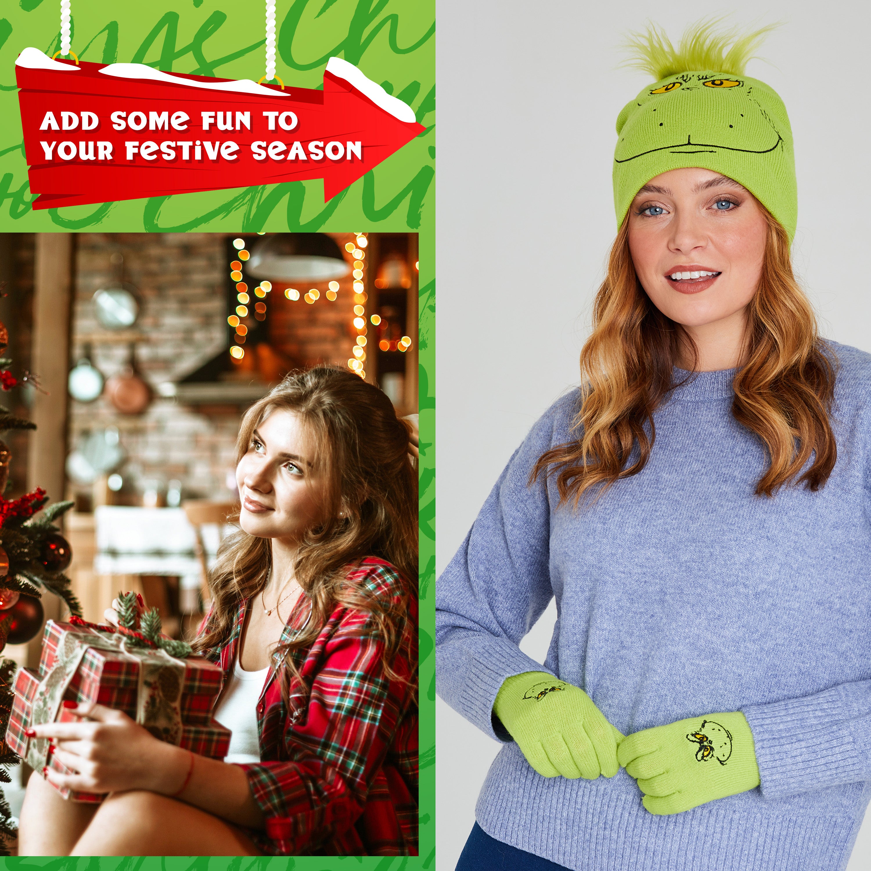 grinch-set-hiver-femme-bonnet-charpe-gants image 3