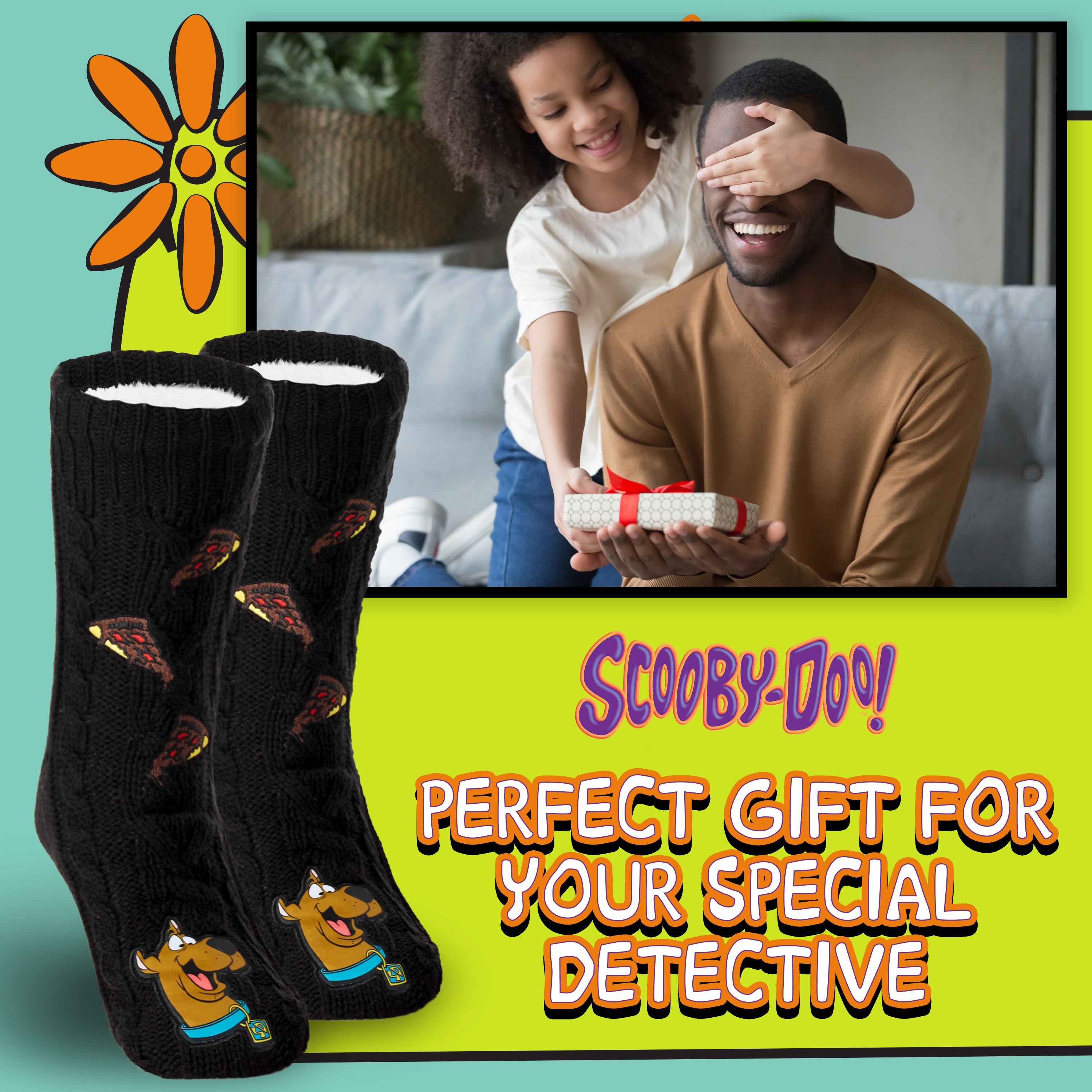 scooby-doo-chaussons-chaussettes-homme-pilou-antiderapantes image 2