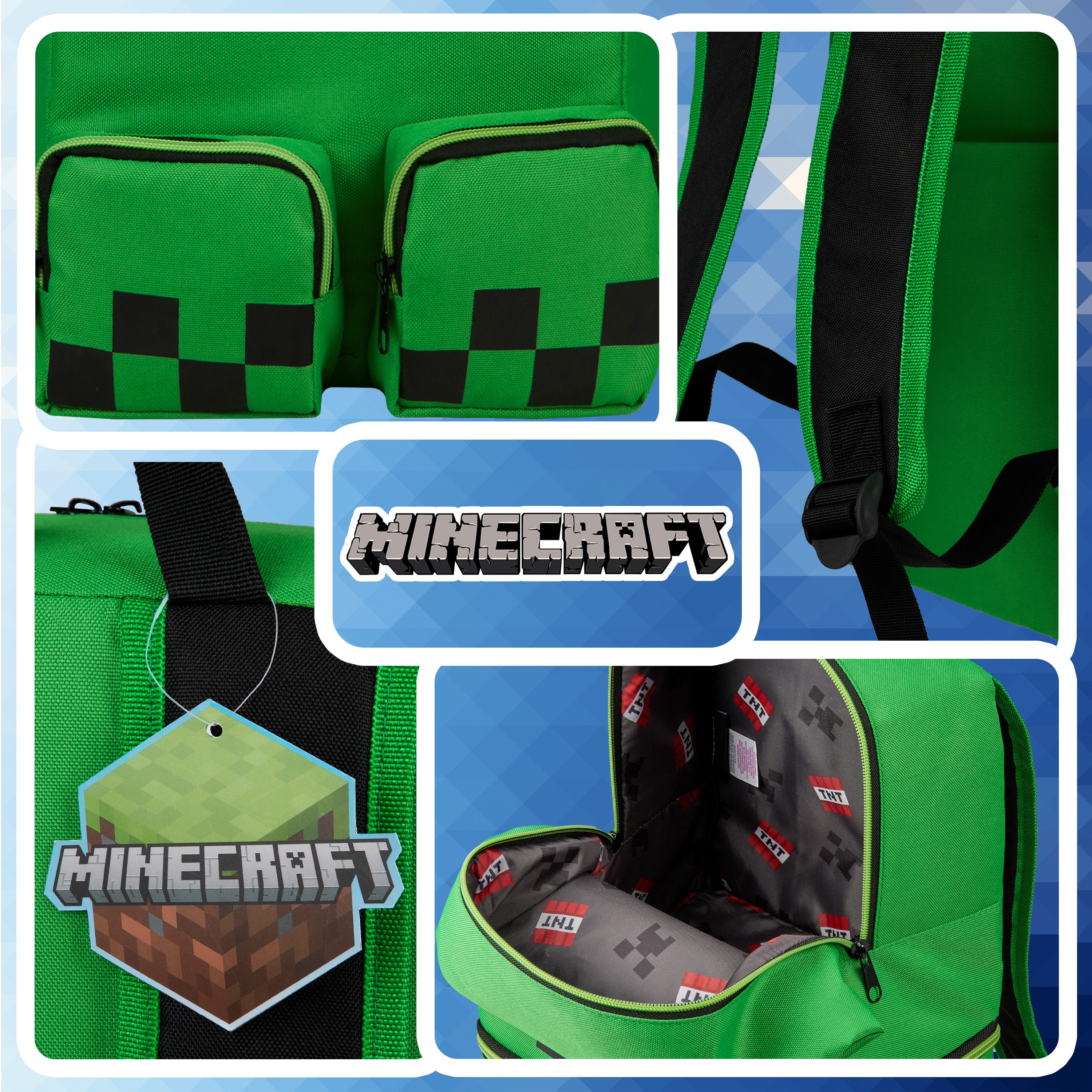 minecraft-creeper-sac-dos-enfant-vert-3d-officiel image 4