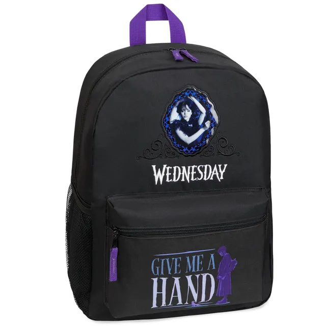 wednesday-sac-dos-cole-enfant-noir-bleu-37x29-cm image 1
