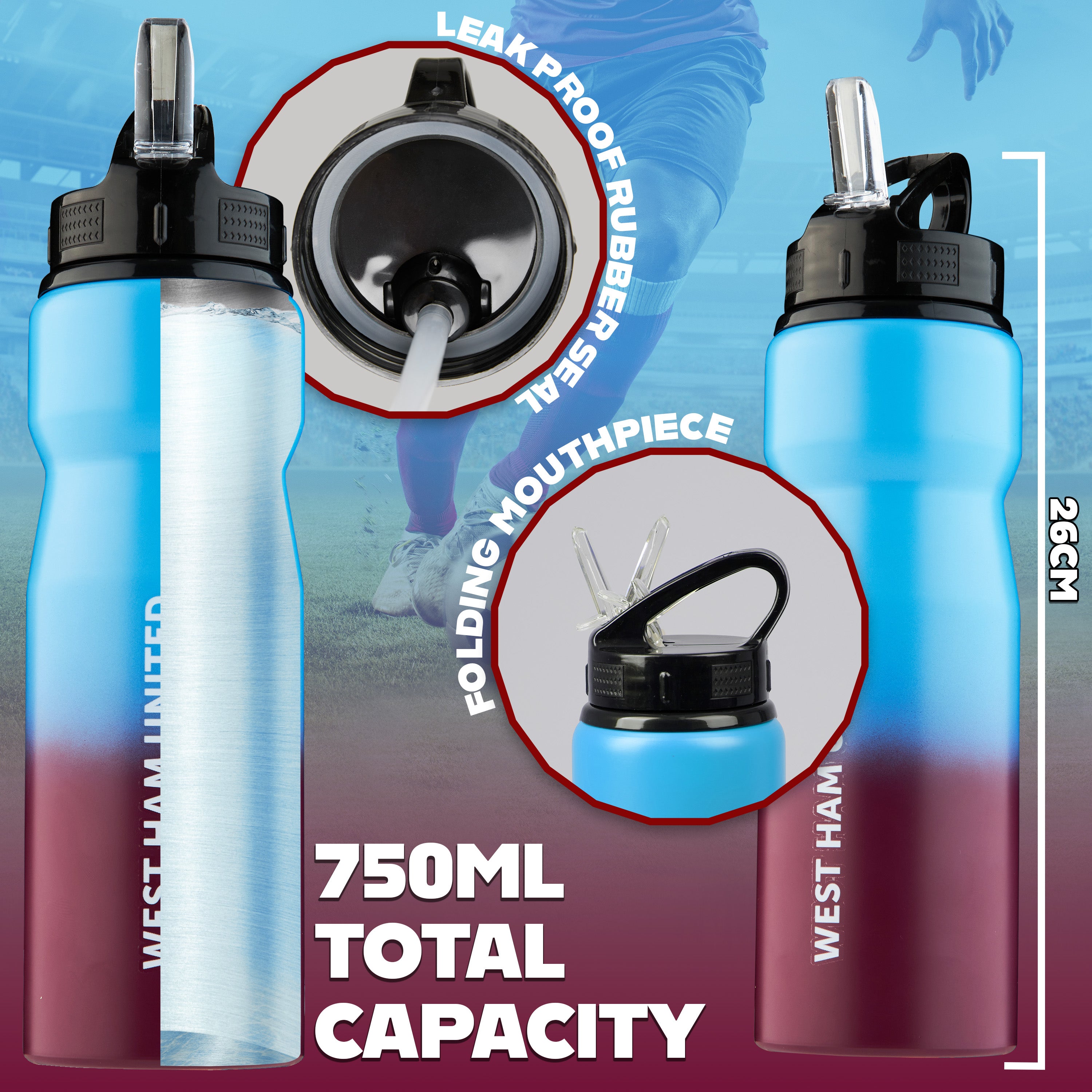west-ham-gourde-aluminium-750-ml-avec-paille image 6