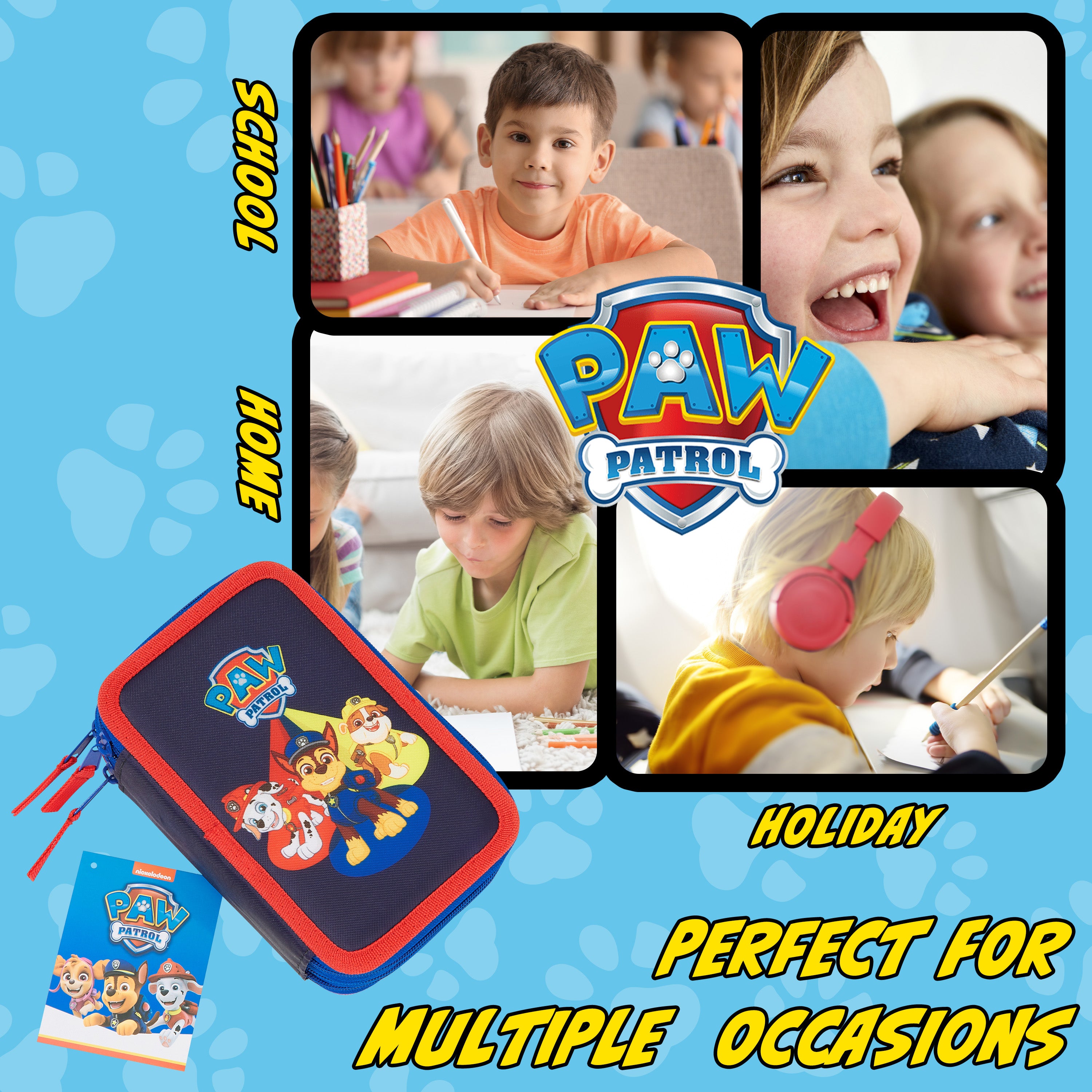 paw-patrol-trousse-garnie-enfant-rouge-bleu-3-zip image 5