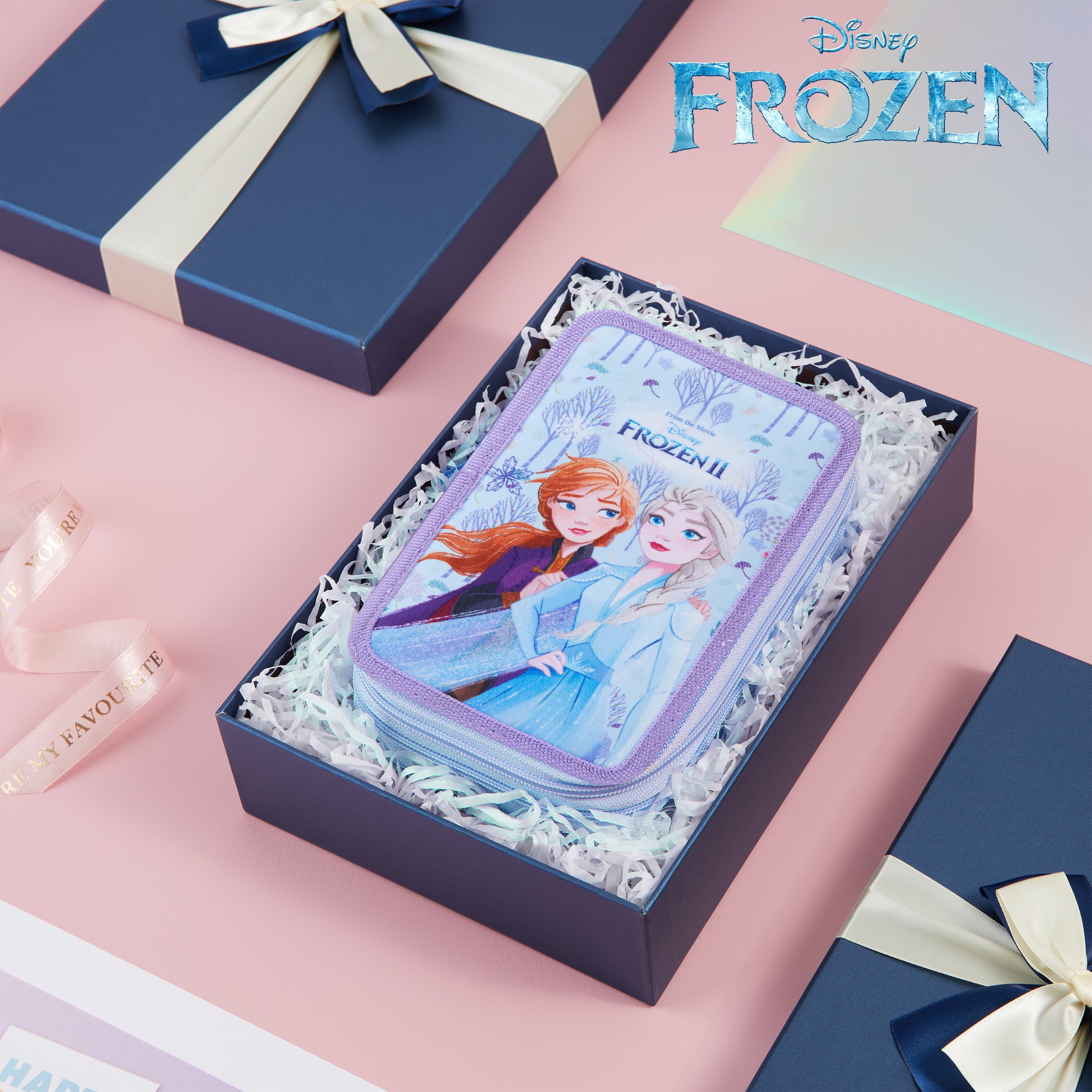 disney-frozen-trousse-garnie-double-zip-bleue-feutres image 2