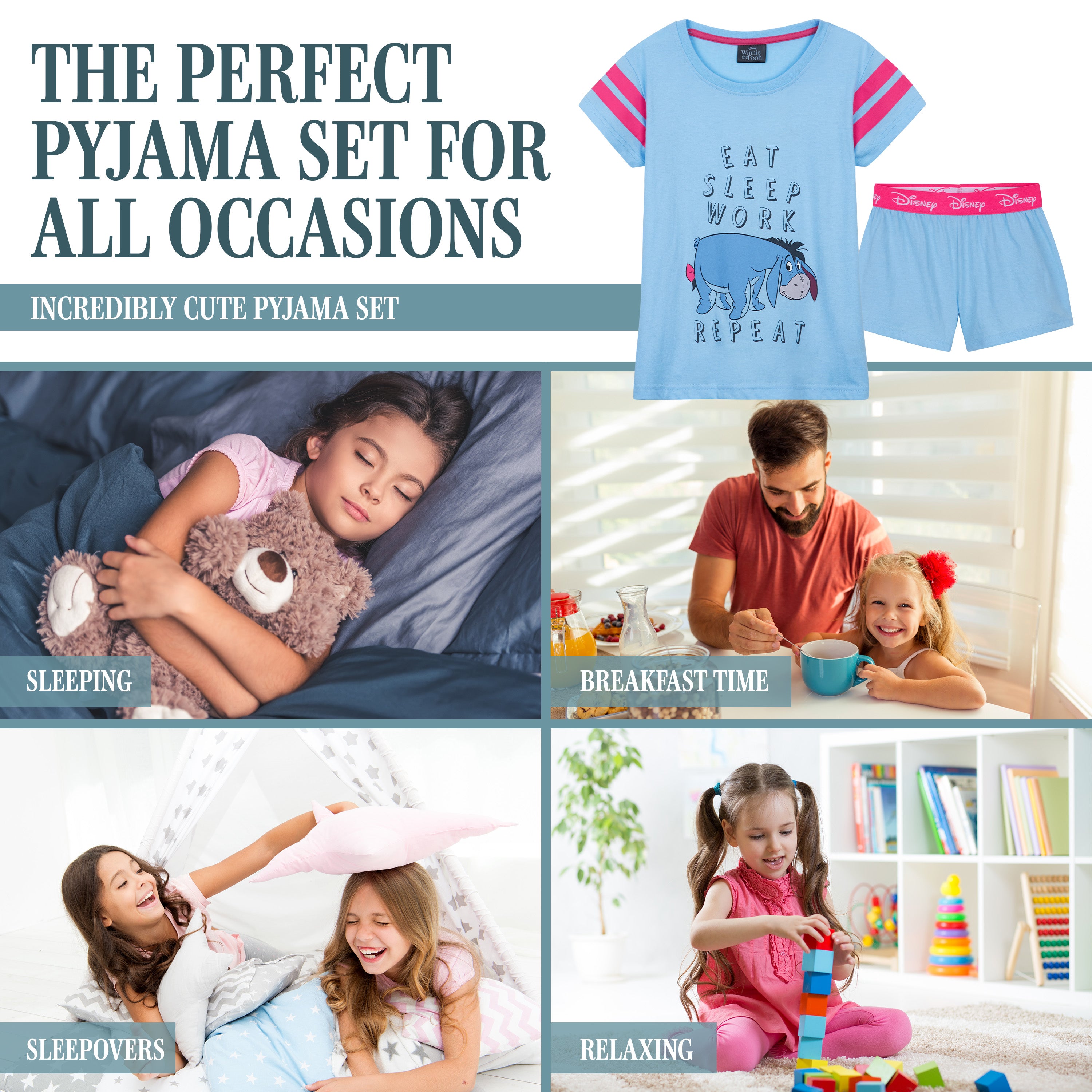 pyjama-disney-bourriquet-fille-short-7-8-ans-coton image 4