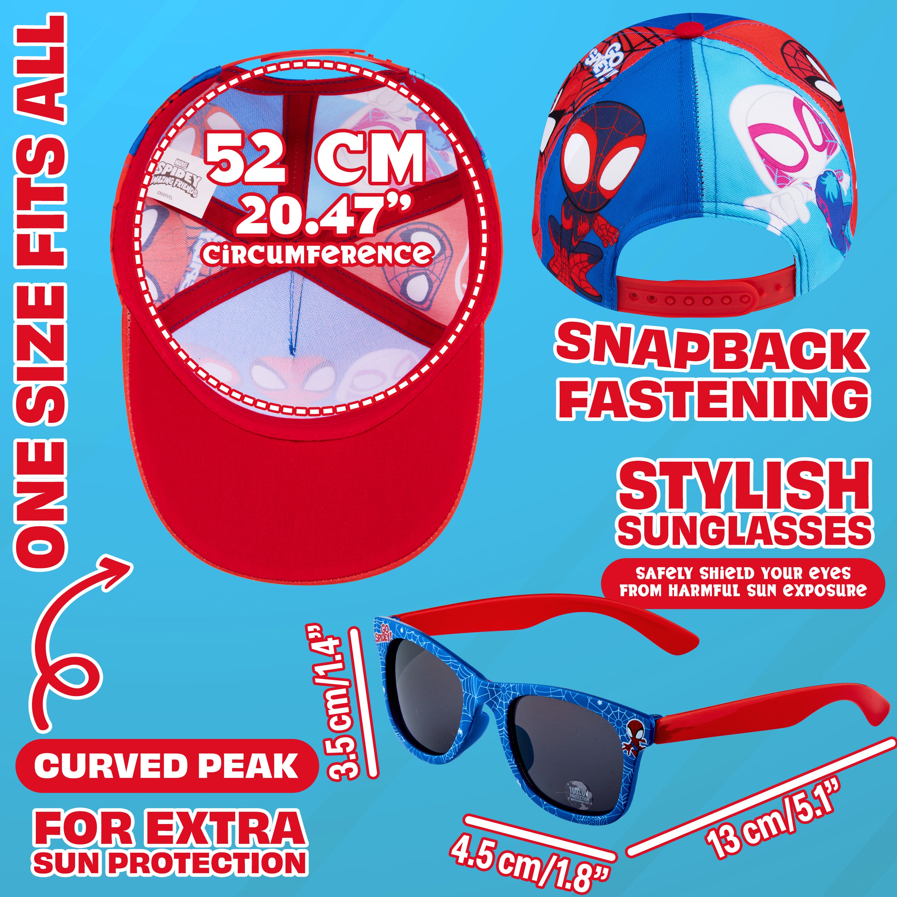 spiderman-set-casquette-lunettes-enfant-uv400-r-glable image 6