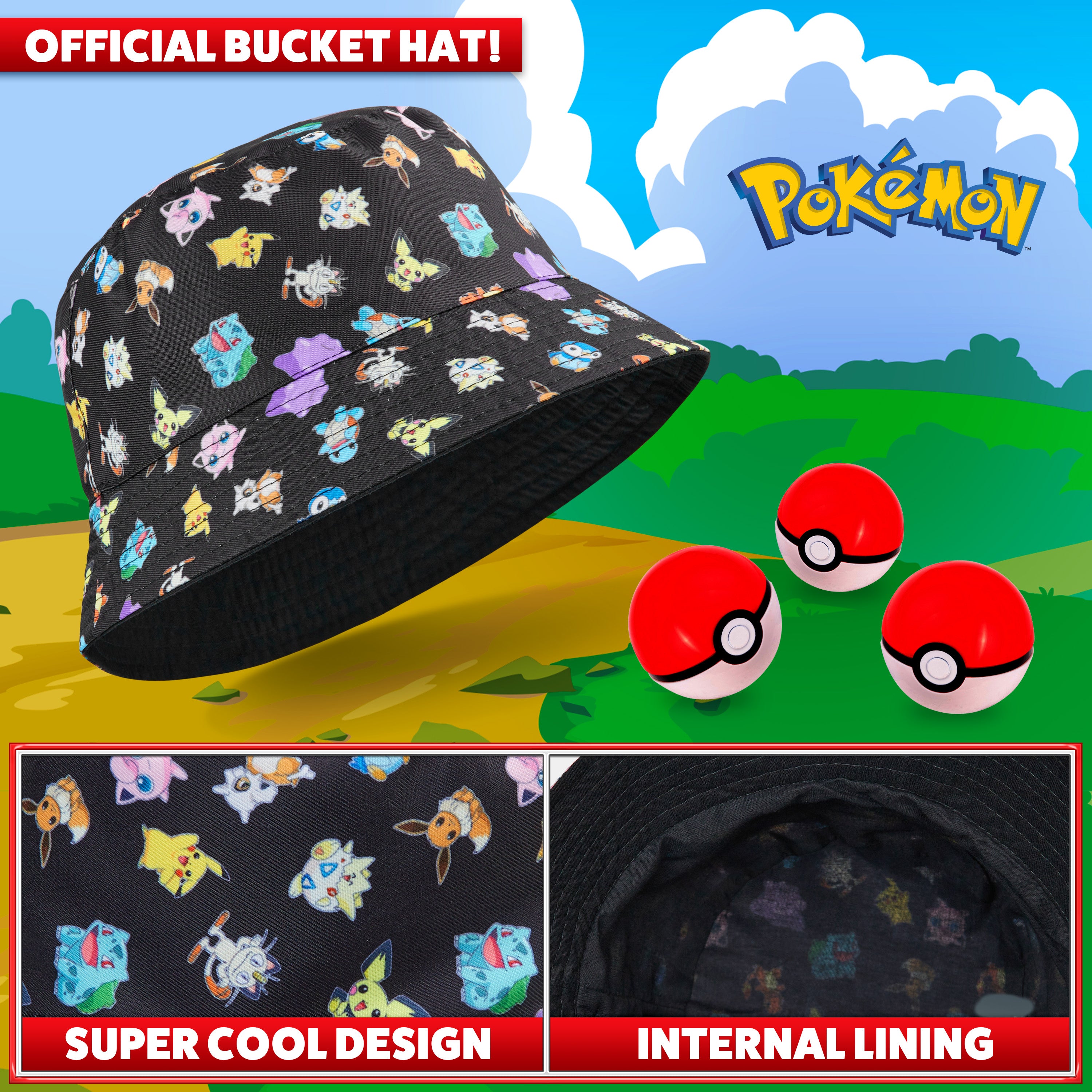 pok-mon-bob-enfant-imprim-cadeau-pikachu-chapeau-t image 3
