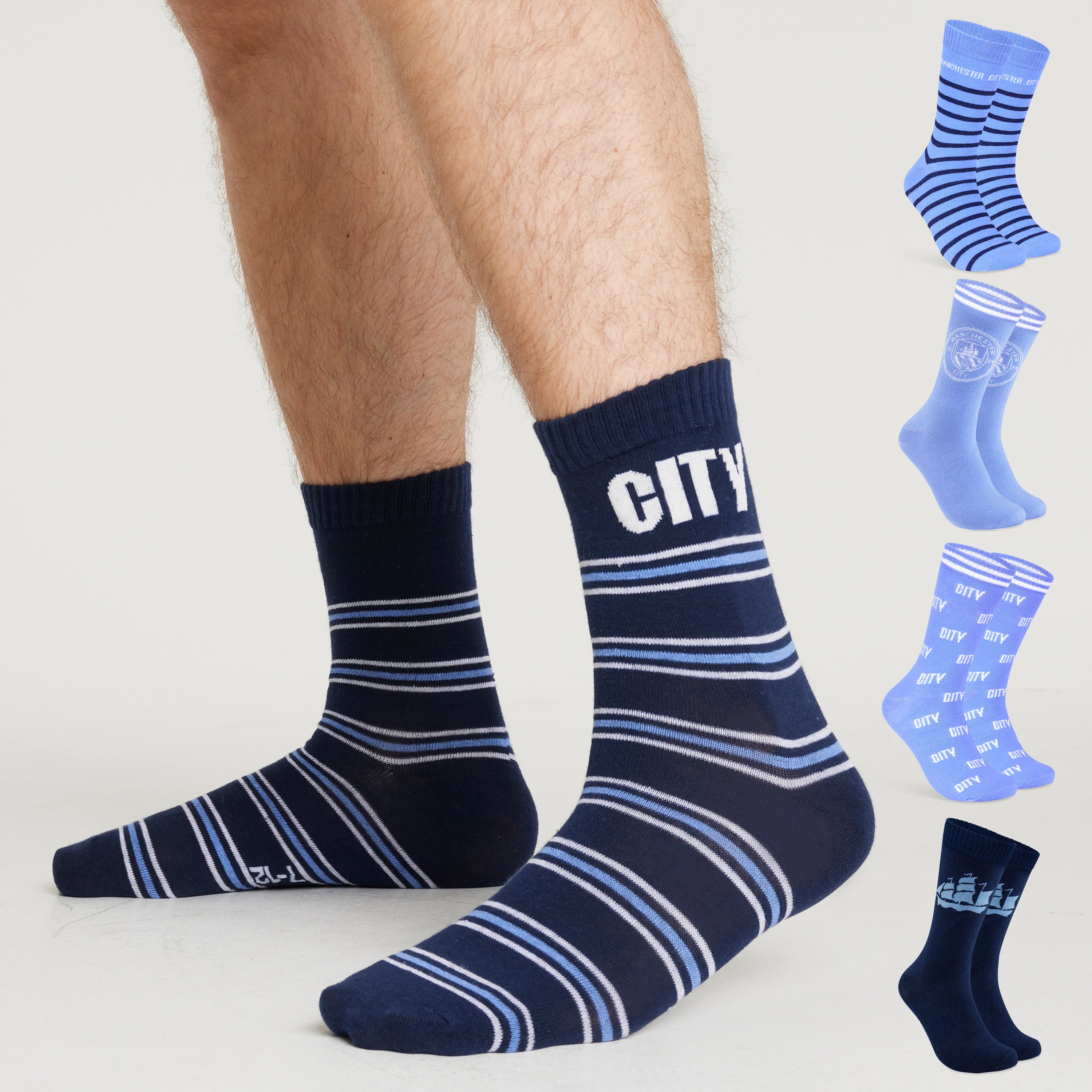 manchester-city-chaussettes-homme-lot-5-hautes-coton image 6