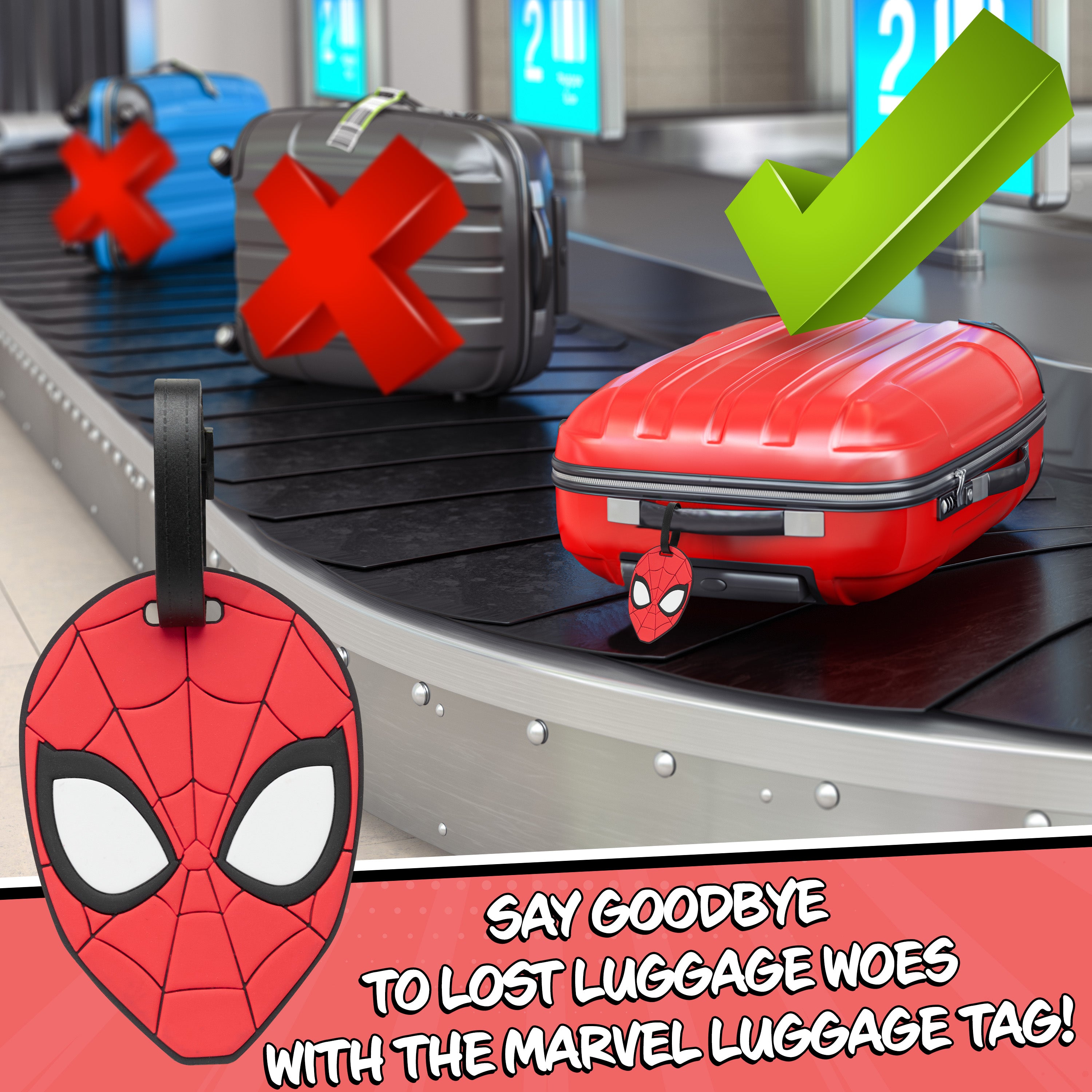 marvel-spider-man-tiquette-valise-pvc-rouge-spiderman image 4