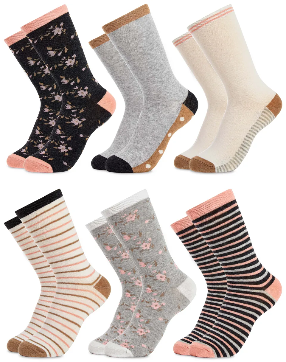 citycomfort-chaussettes-femme-coton-lot-de-6-ray-es image 1