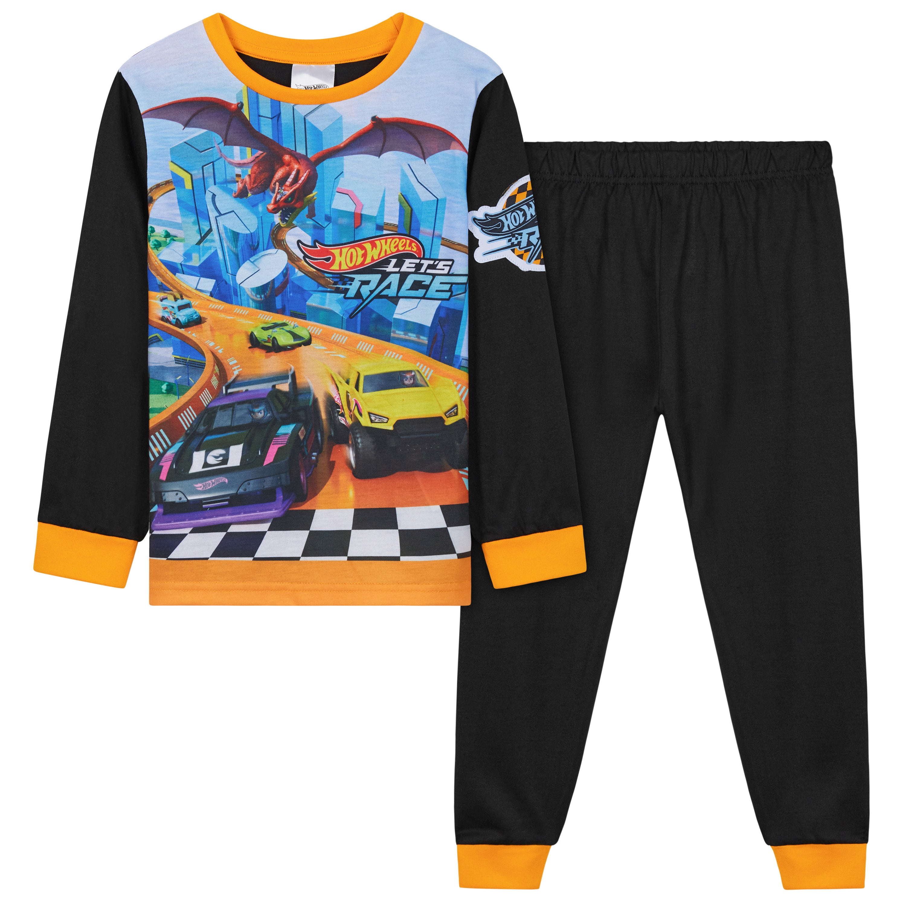 hot-wheels-pyjama-gar-on-long-2-pi-ces-manches-longues-coton image 1