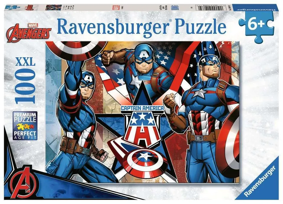 ravensburger-marvel-puzzle-xxl-100-pi-ces-captain-america-6-ans image 1